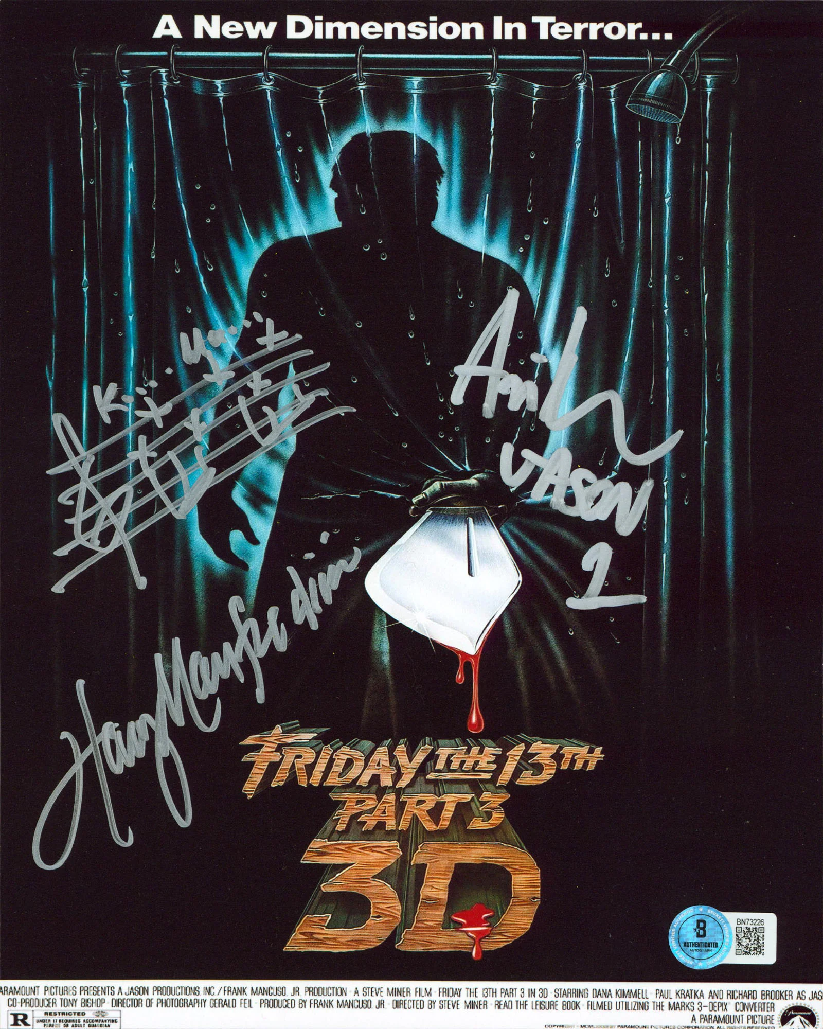 Ari Lehman & Harry Manfredini Friday The 13th Signed 8x10 Photo w/ Sketch BAS 4 - Image 2
