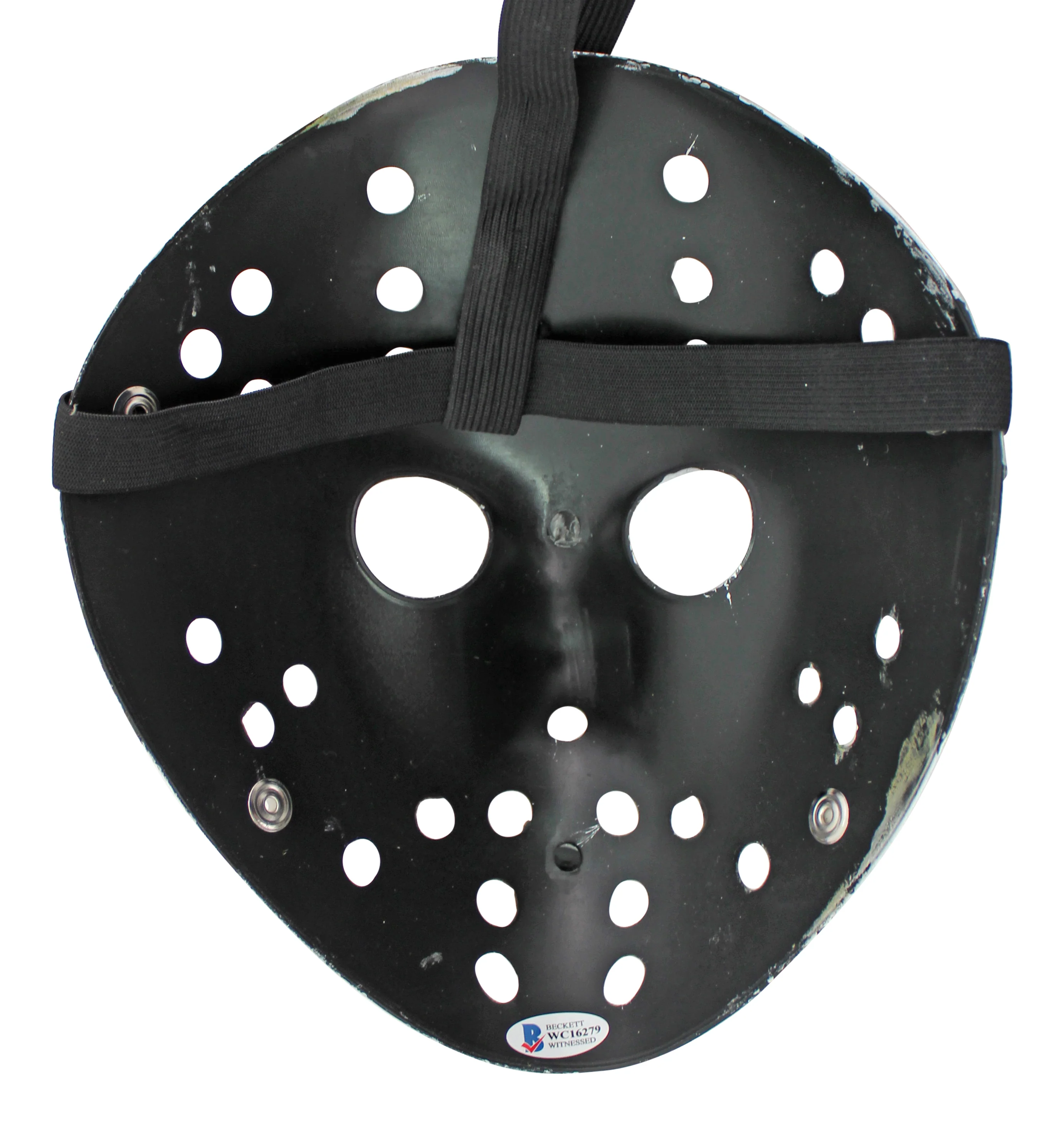 Ari Lehman "Jason > Freddy" Signed Silver Jason Mask w/ Blue Sig BAS Witnessed - Image 3