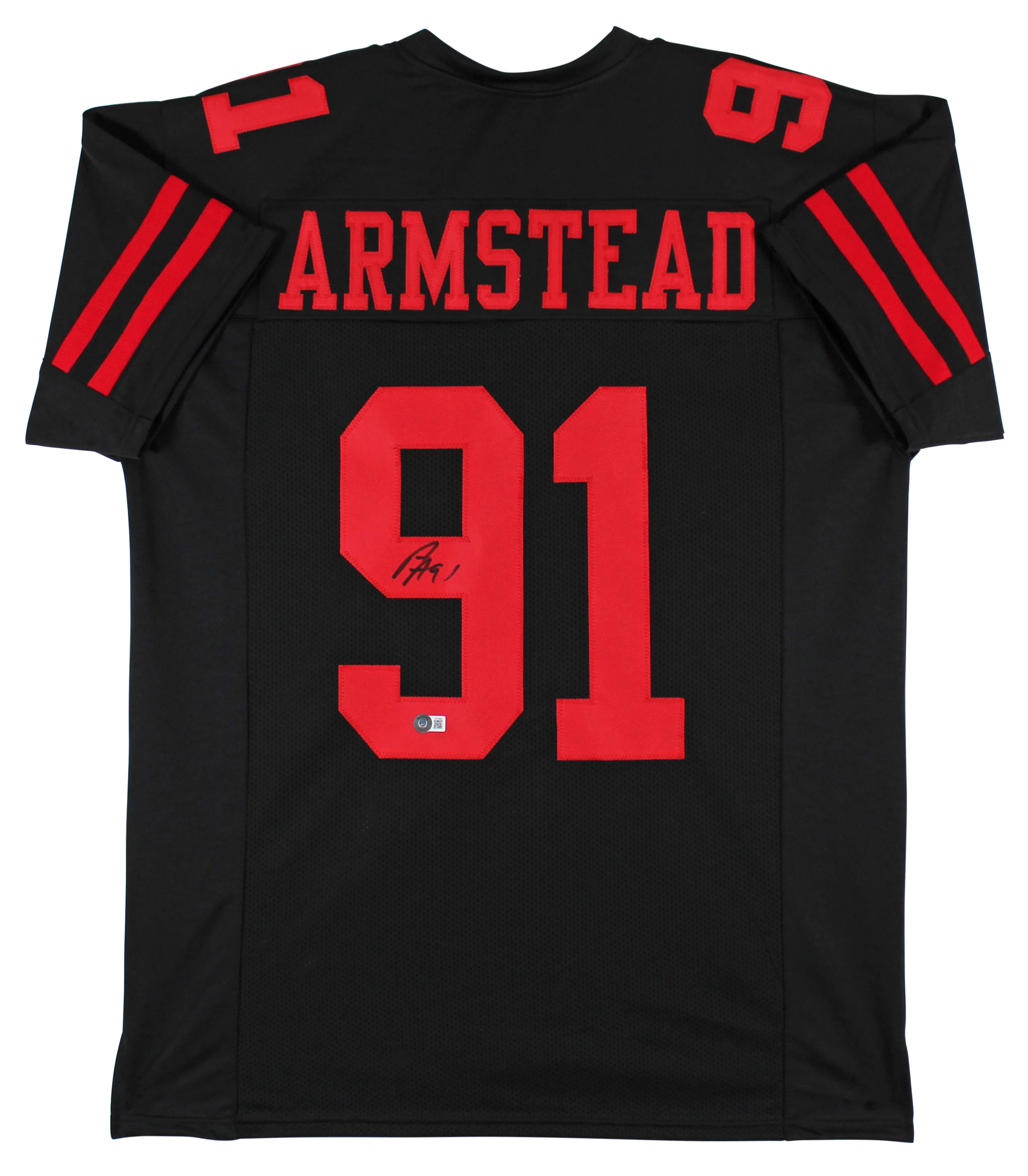 Arik Armstead Authentic Signed Black Pro Style Jersey BAS Witnessed - Image 2