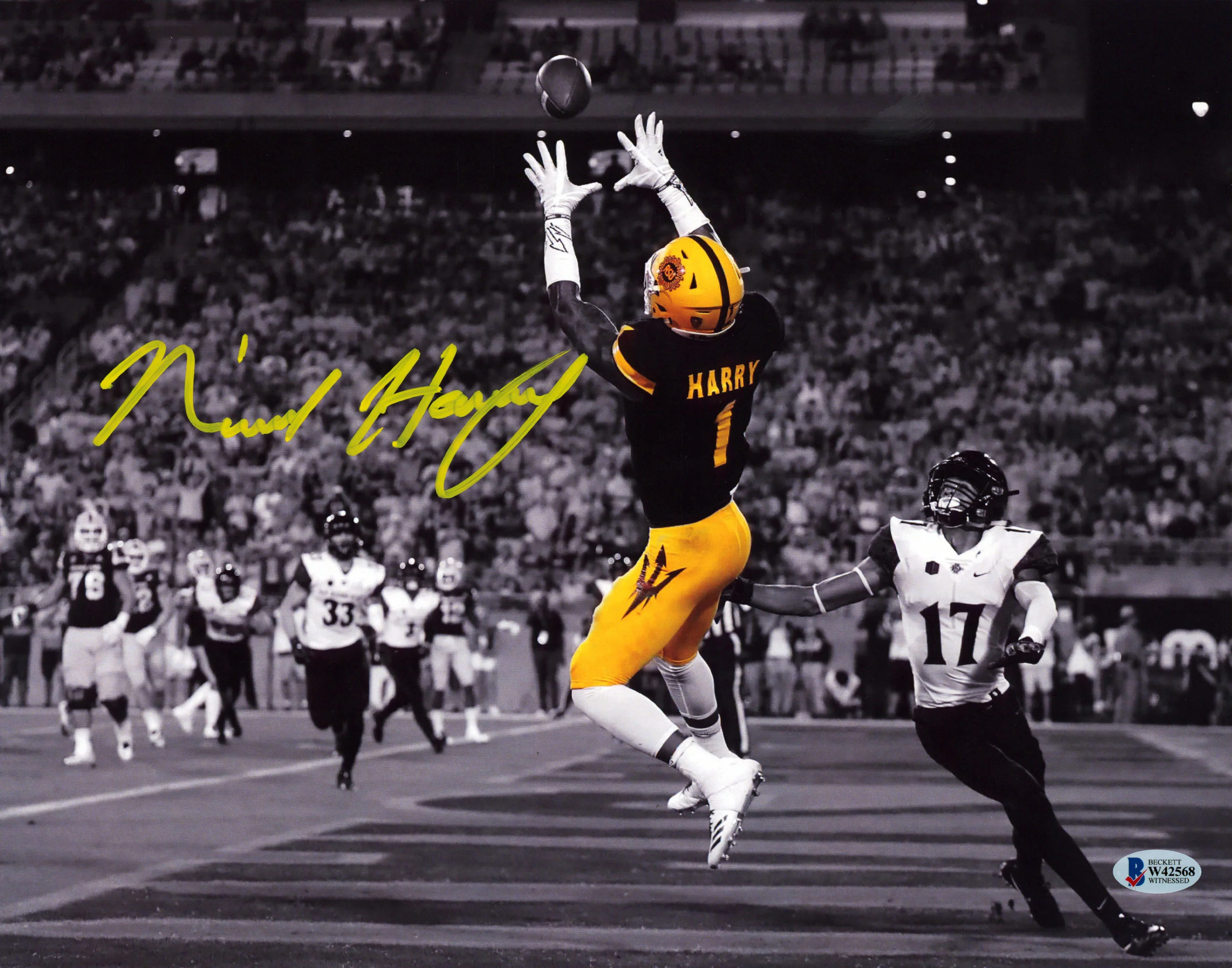 Arizona State N'Keal Harry Authentic Signed 11x14 Horizontal Spotlight Photo BAS - Image 2