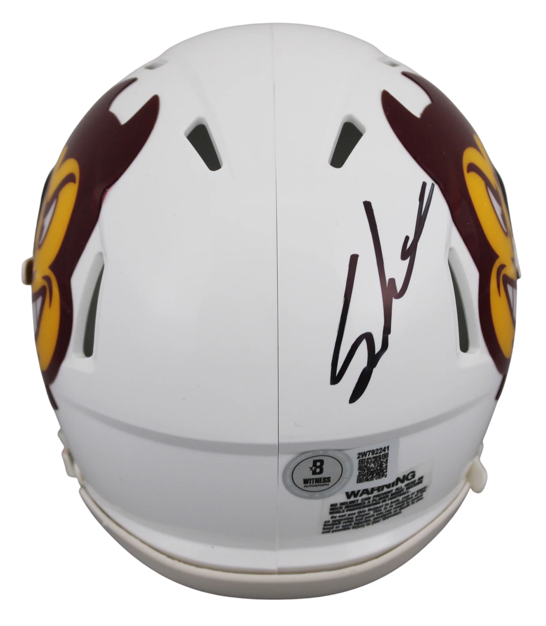 Arizona State Sam Leavitt Authentic Signed White Speed Mini Helmet BAS Witnessed - Image 3