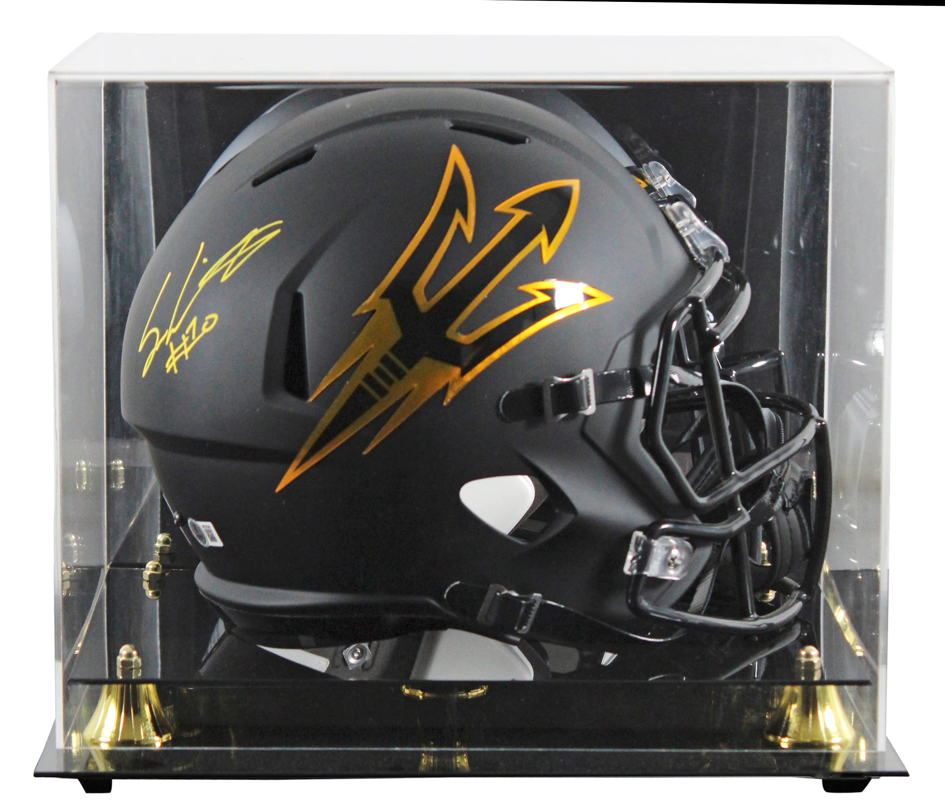 Arizona State Sam Leavitt Signed Black Full Size Speed Rep Helmet W/ Case BAS W - Image 2
