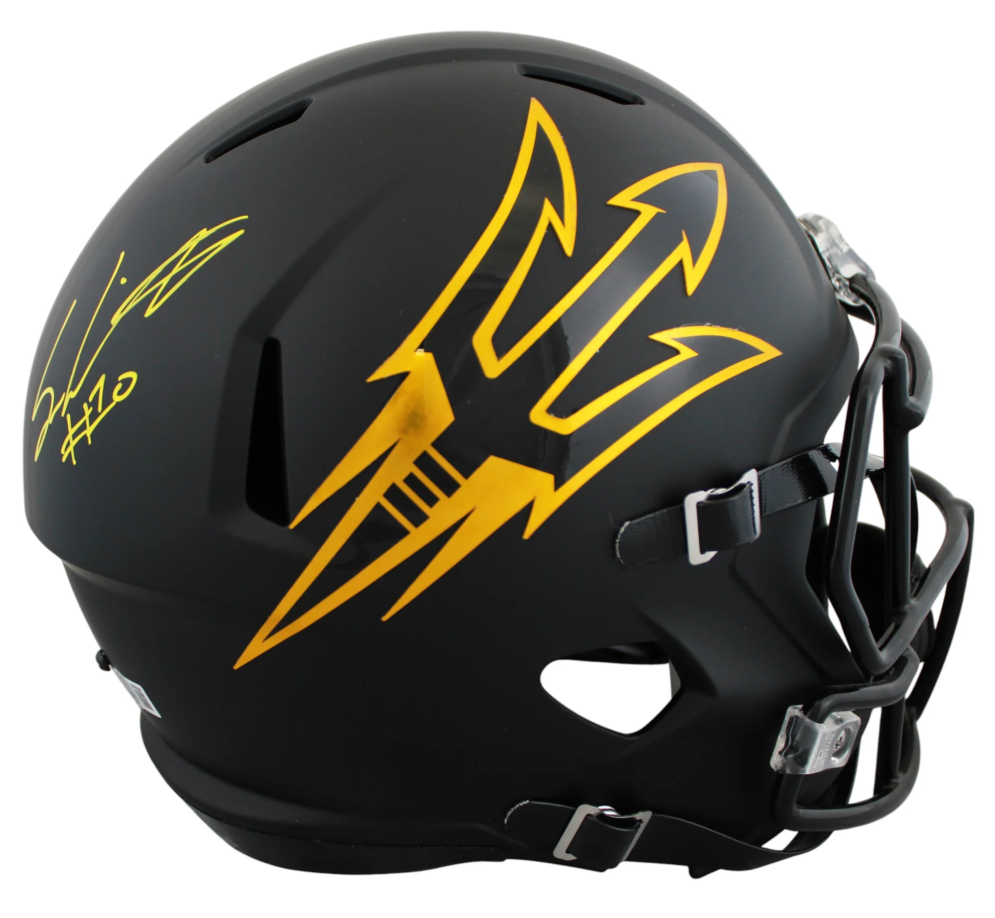 Arizona State Sam Leavitt Signed Black Full Size Speed Rep Helmet W/ Case BAS W - Image 3