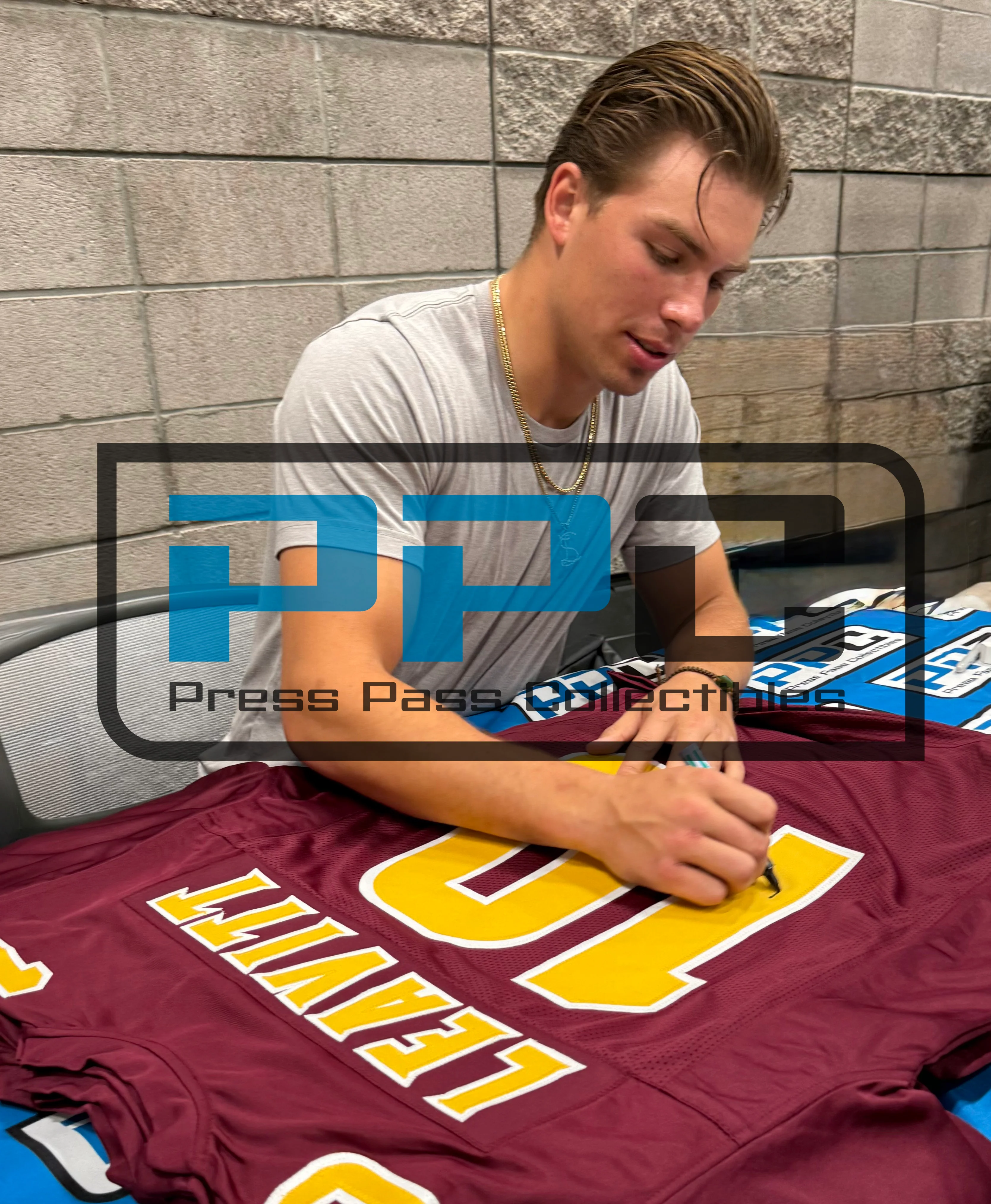 Arizona State Sam Leavitt Signed Maroon Pro Style Framed Jersey BAS Witnessed - Image 4