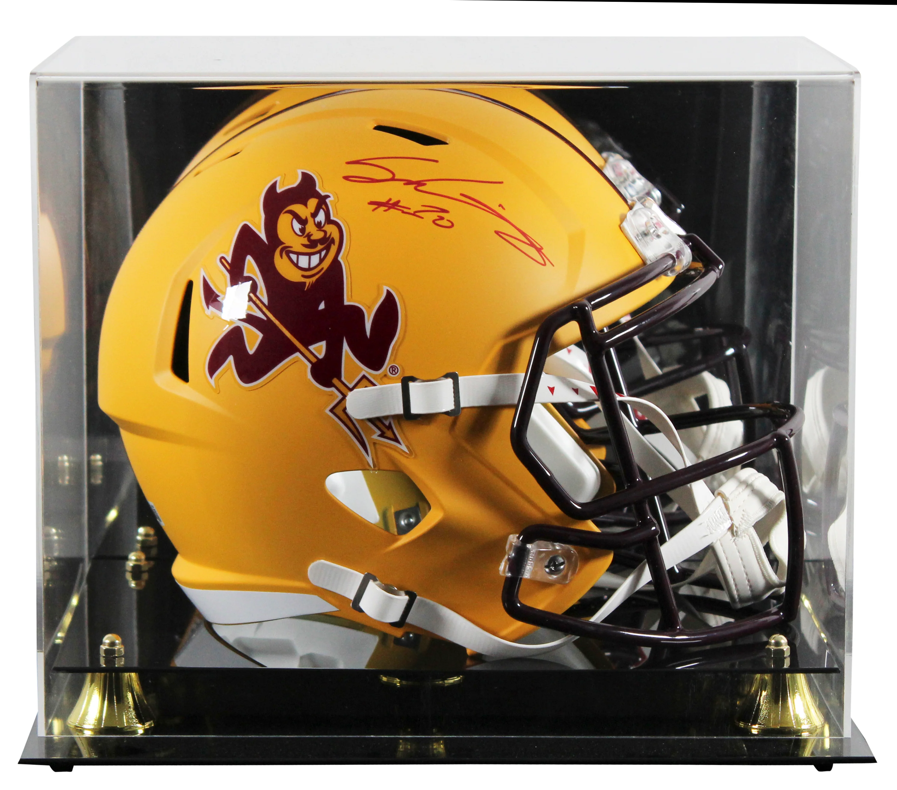 Arizona State Sam Leavitt Signed Sparky Full Size Speed Rep Helmet W/ Case BAS W - Image 2