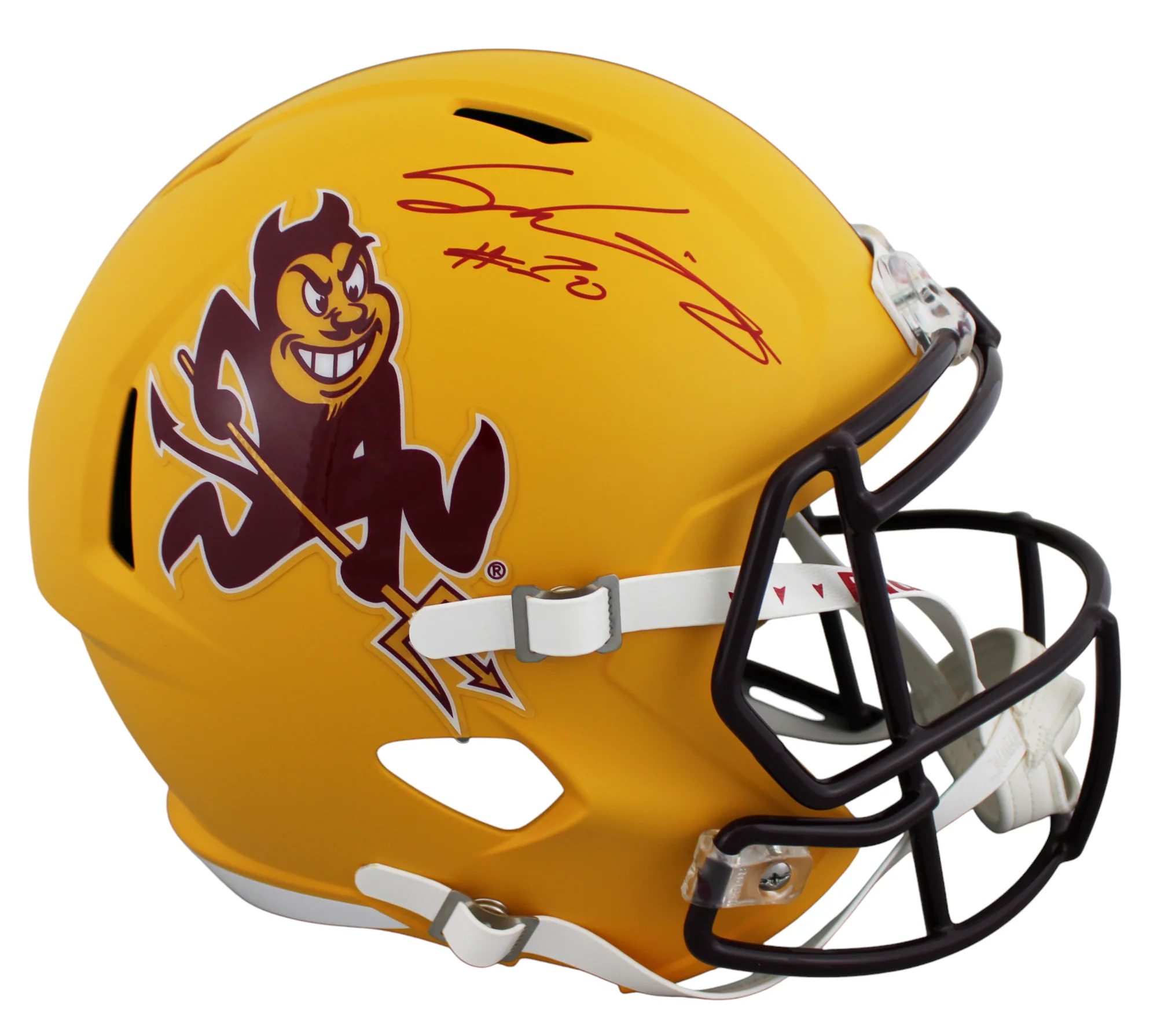Arizona State Sam Leavitt Signed Sparky Full Size Speed Rep Helmet W/ Case BAS W - Image 3