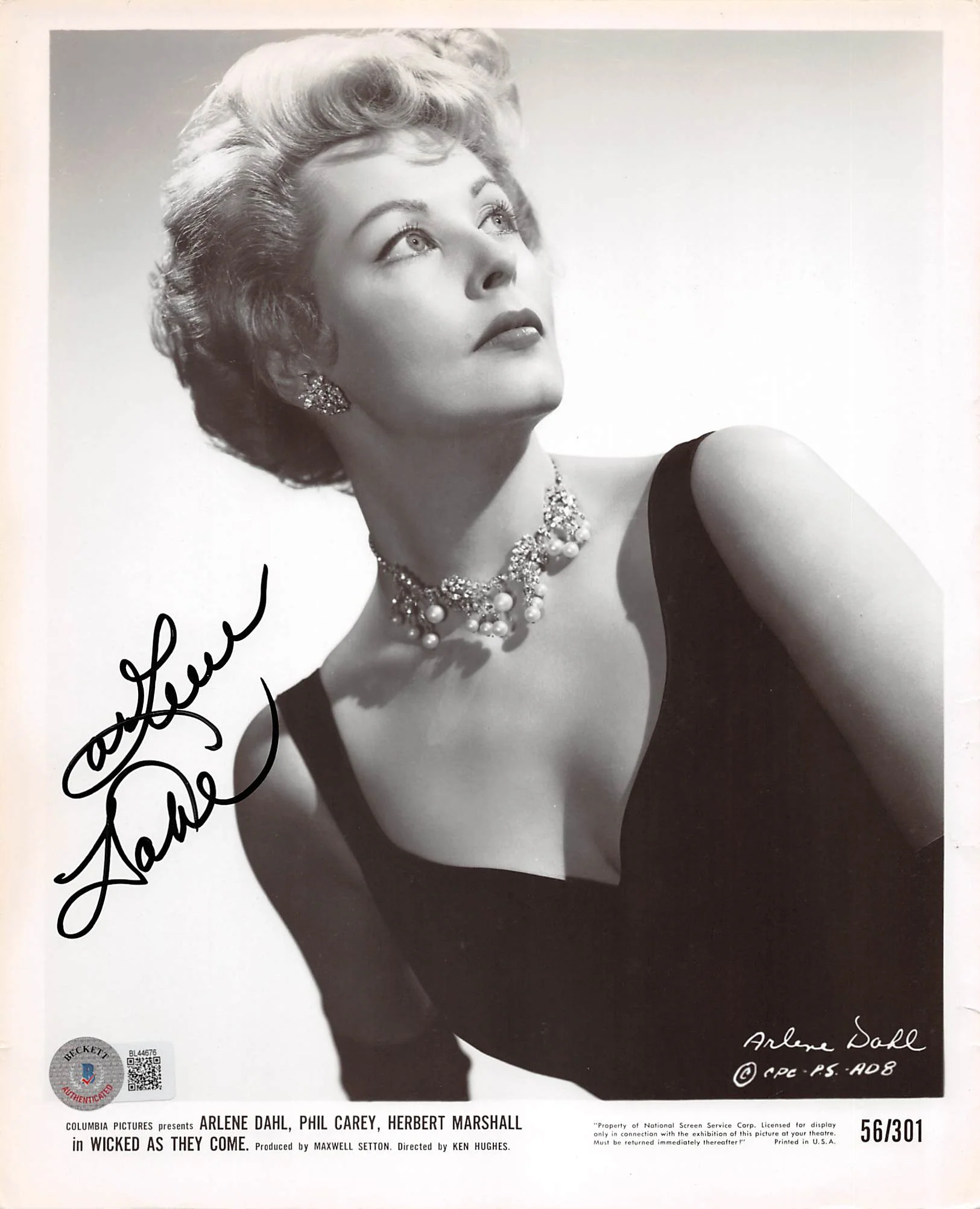 Arlene Dahl Wicked as They Come Authentic Signed 8x10 Photo BAS #BL44676 - Image 2