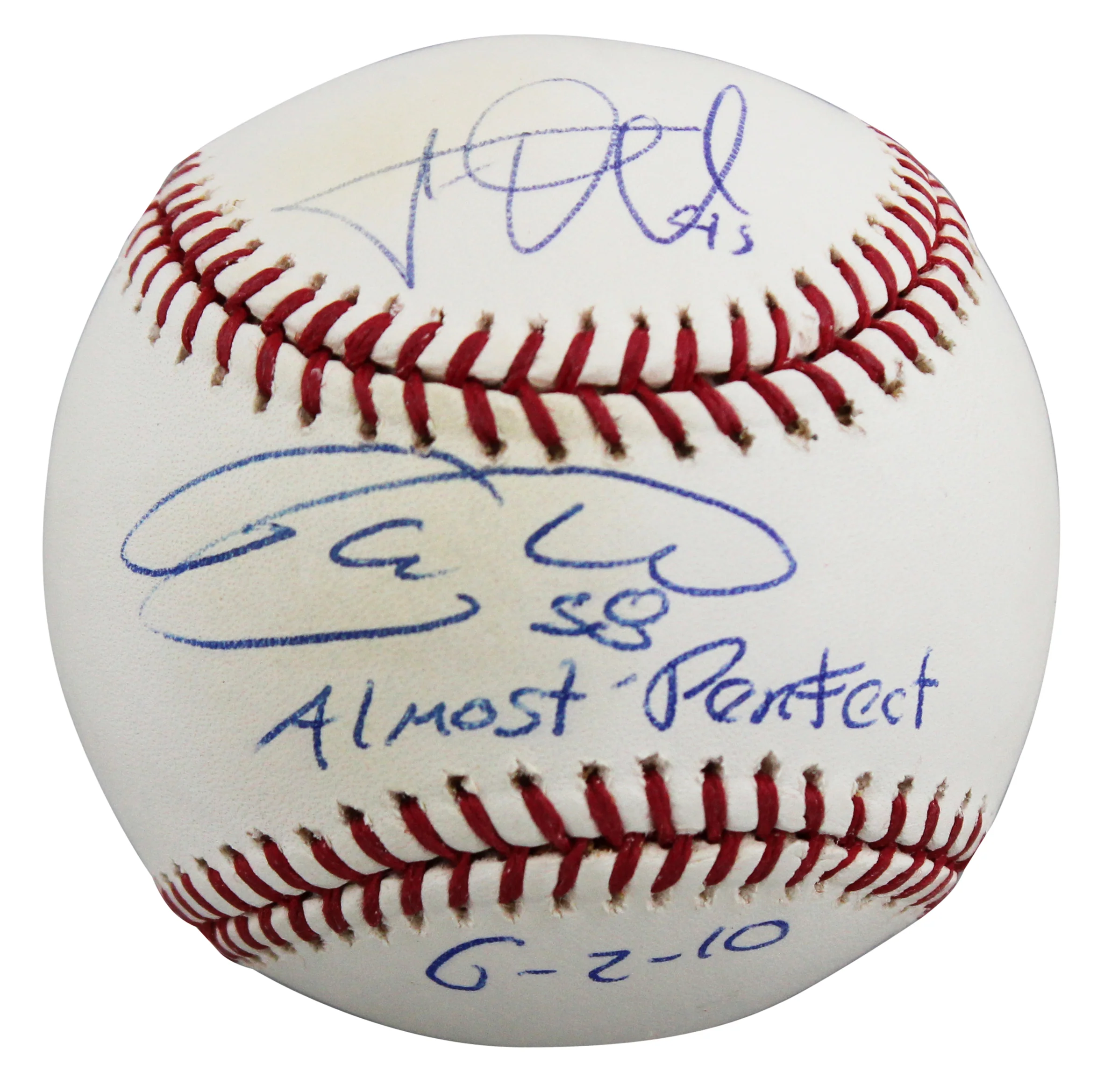 Armando Galarraga & Jason Donald "Almost Perfect" Signed Baseball BAS #BW20560 - Image 3
