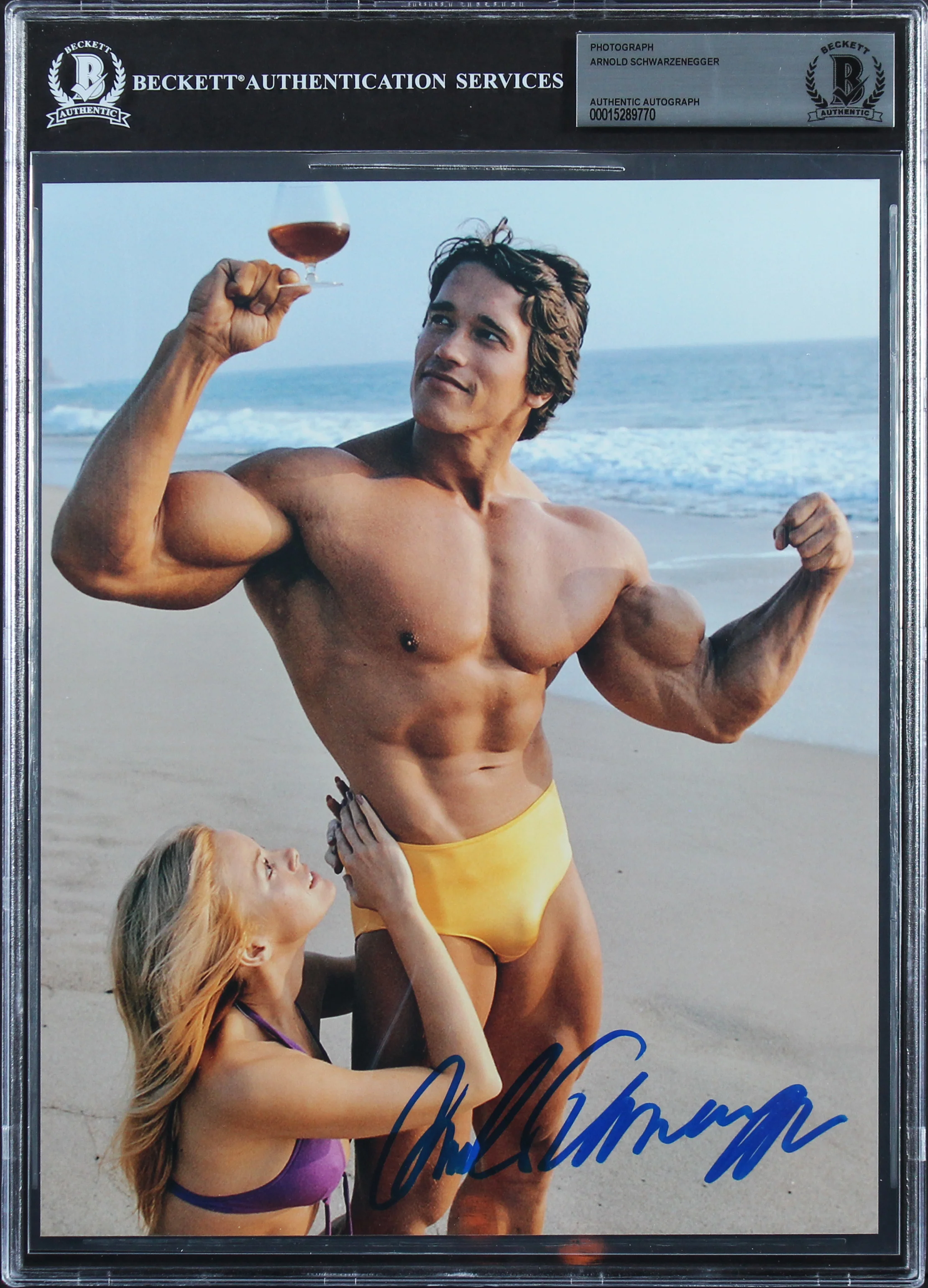Arnold Schwarzenegger Mr. Olympia Authentic Signed 8x10 Photo BAS Slabbed