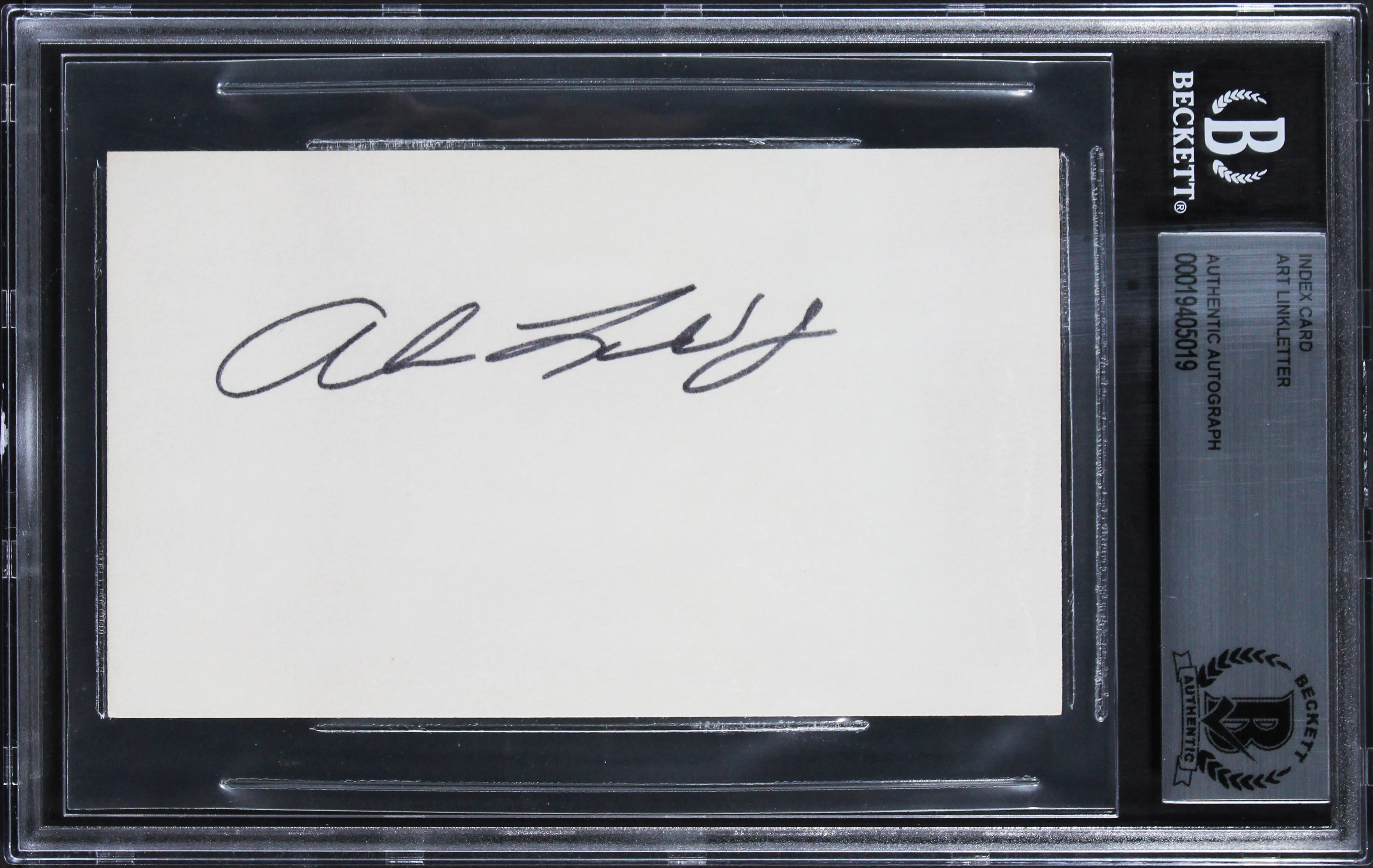 Art Linkletter House Party Authentic Signed 3x5 Index Card BAS Slabbed - Image 2