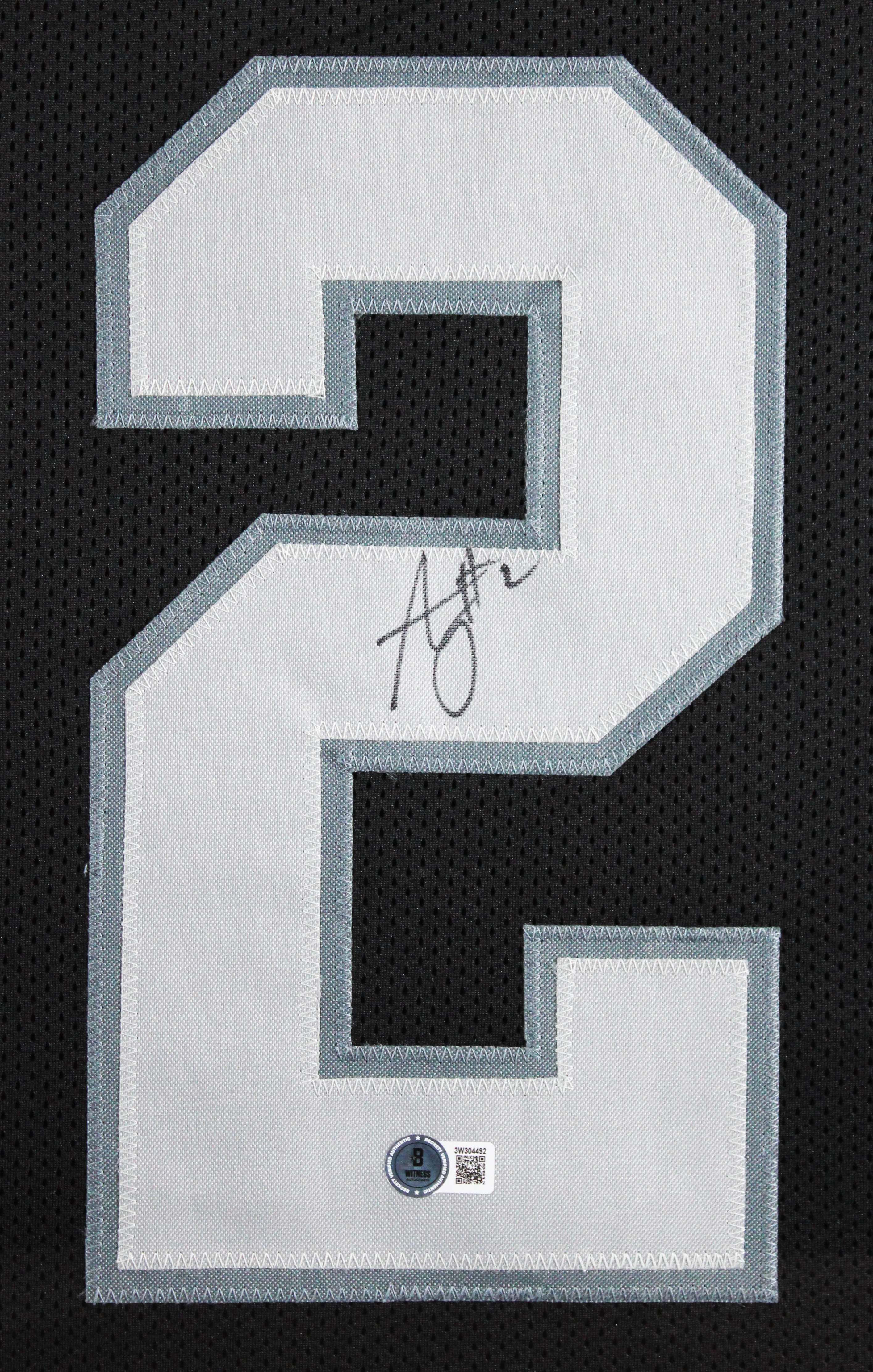 Ashton Jeanty Authentic Signed Black Pro Style Framed Jersey BAS Witnessed 2 - Image 3