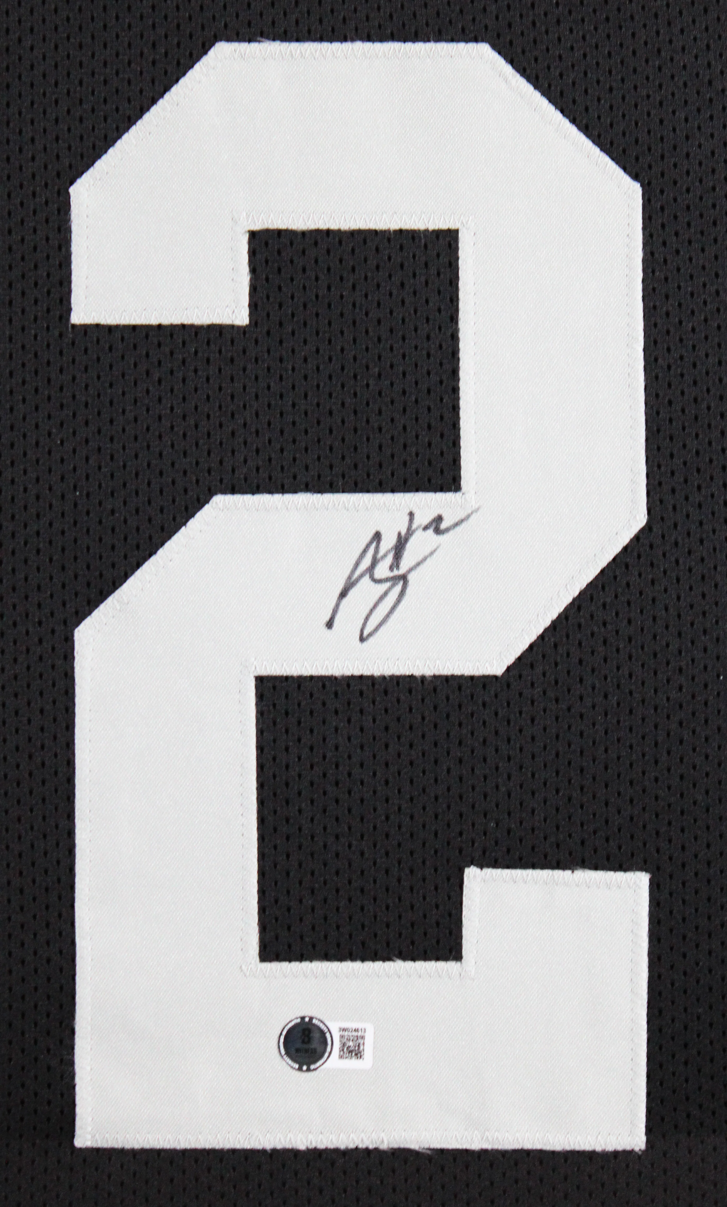 Ashton Jeanty Authentic Signed Black Pro Style Framed Jersey BAS Witnessed - Image 3
