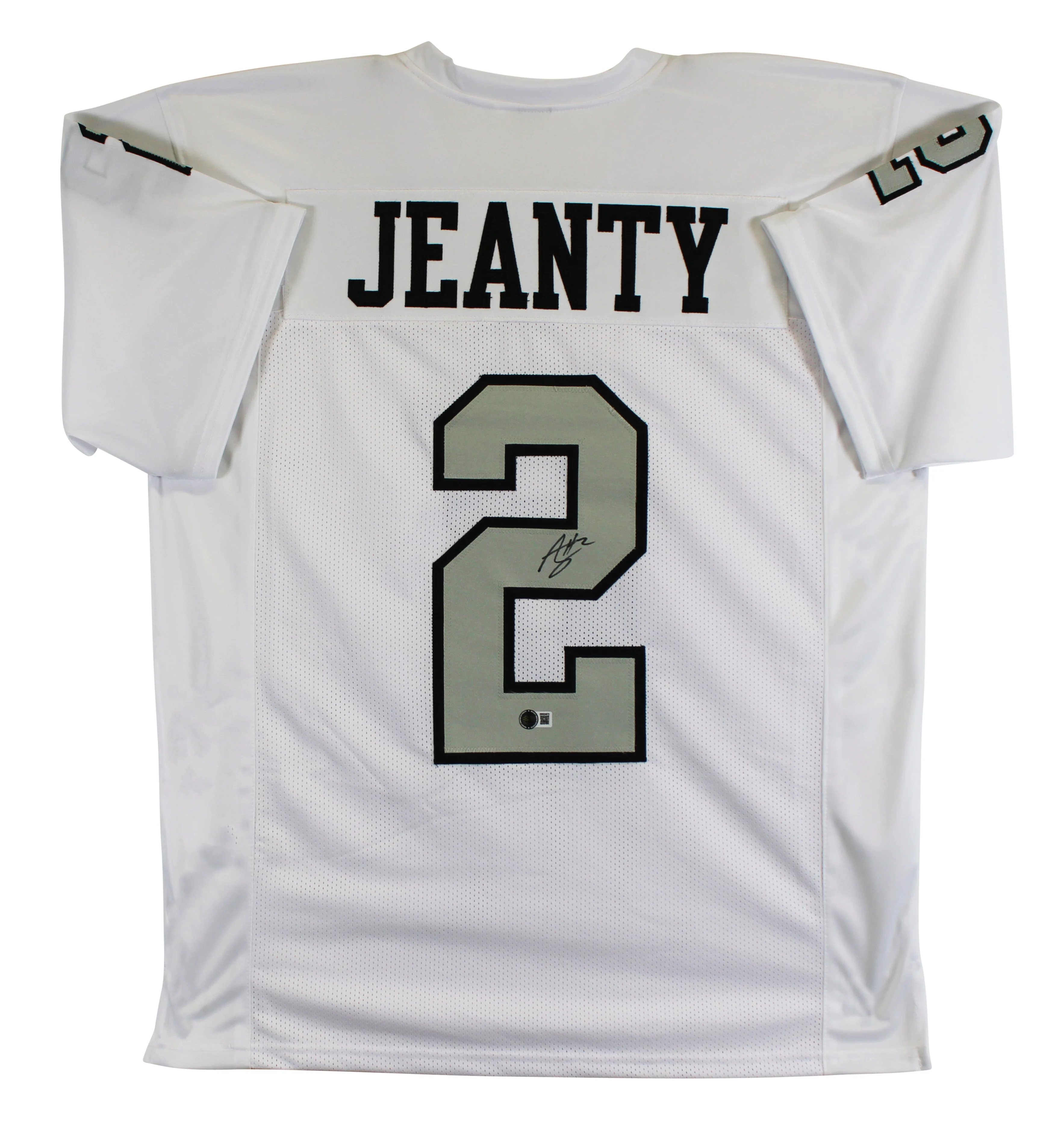Ashton Jeanty Authentic Signed White Color Rush Pro Style Jersey BAS Witnessed