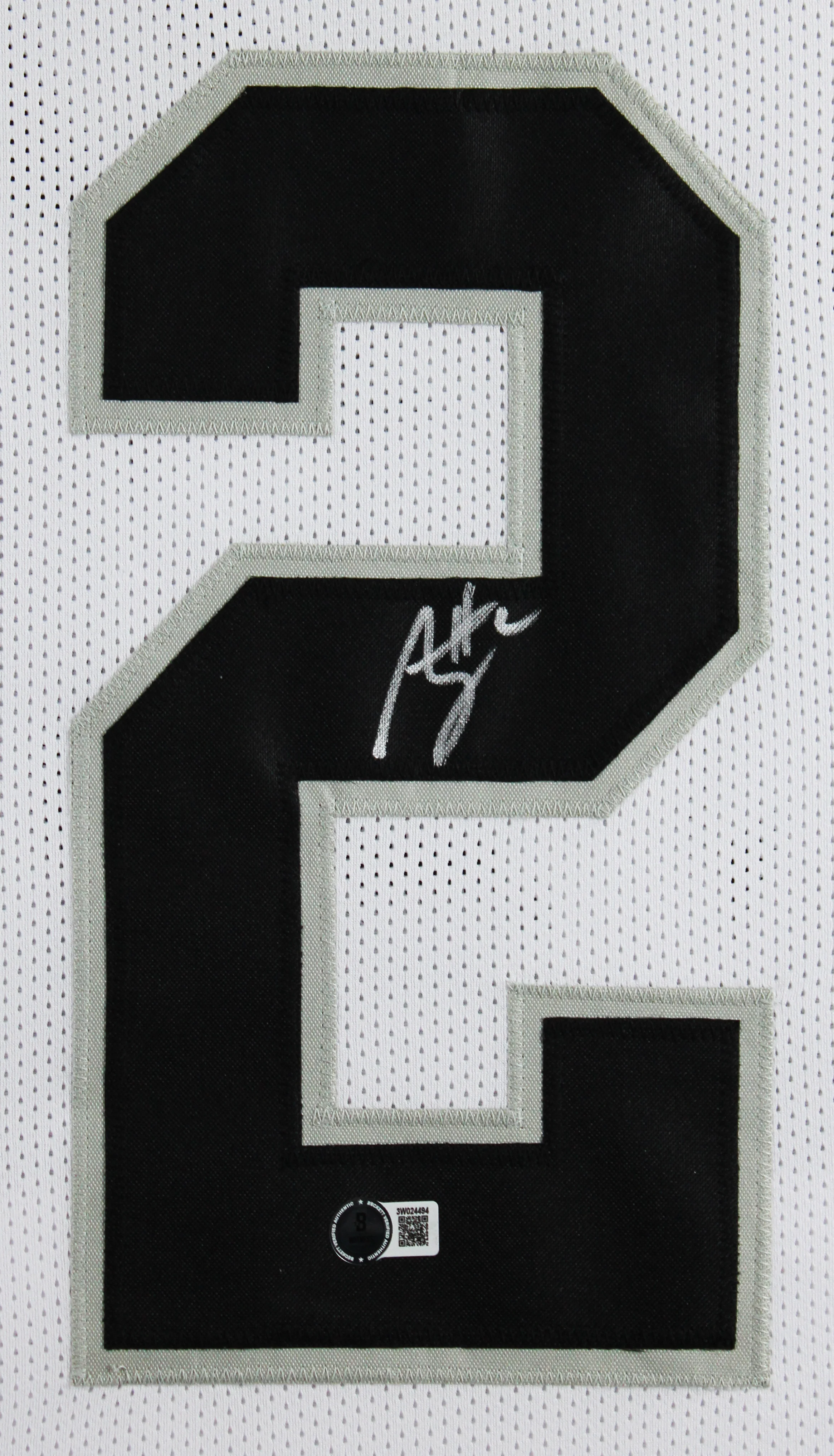 Ashton Jeanty Authentic Signed White Pro Style Framed Jersey BAS Witnessed - Image 3