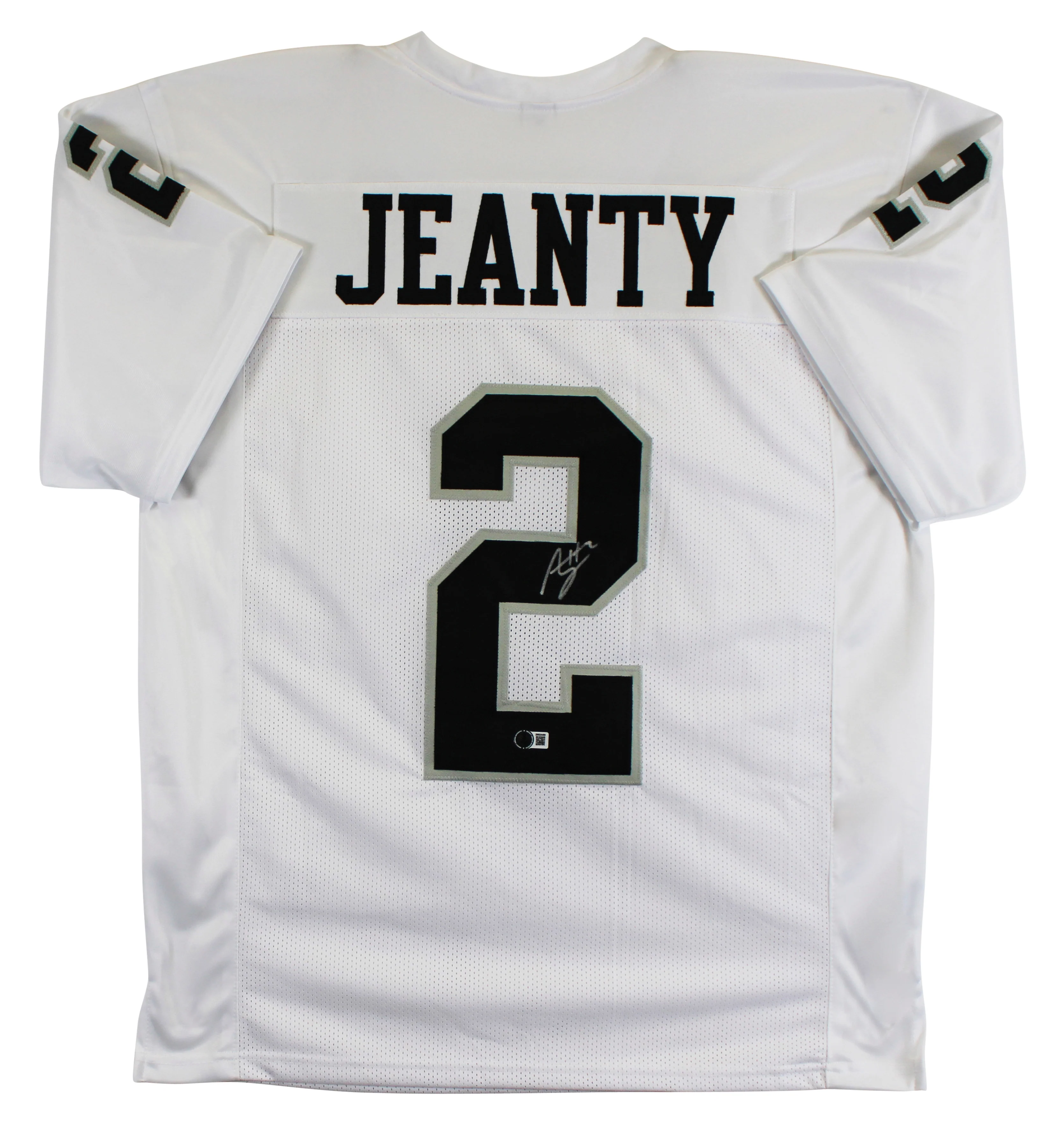 Ashton Jeanty Authentic Signed White Pro Style Jersey Autographed BAS Witnessed