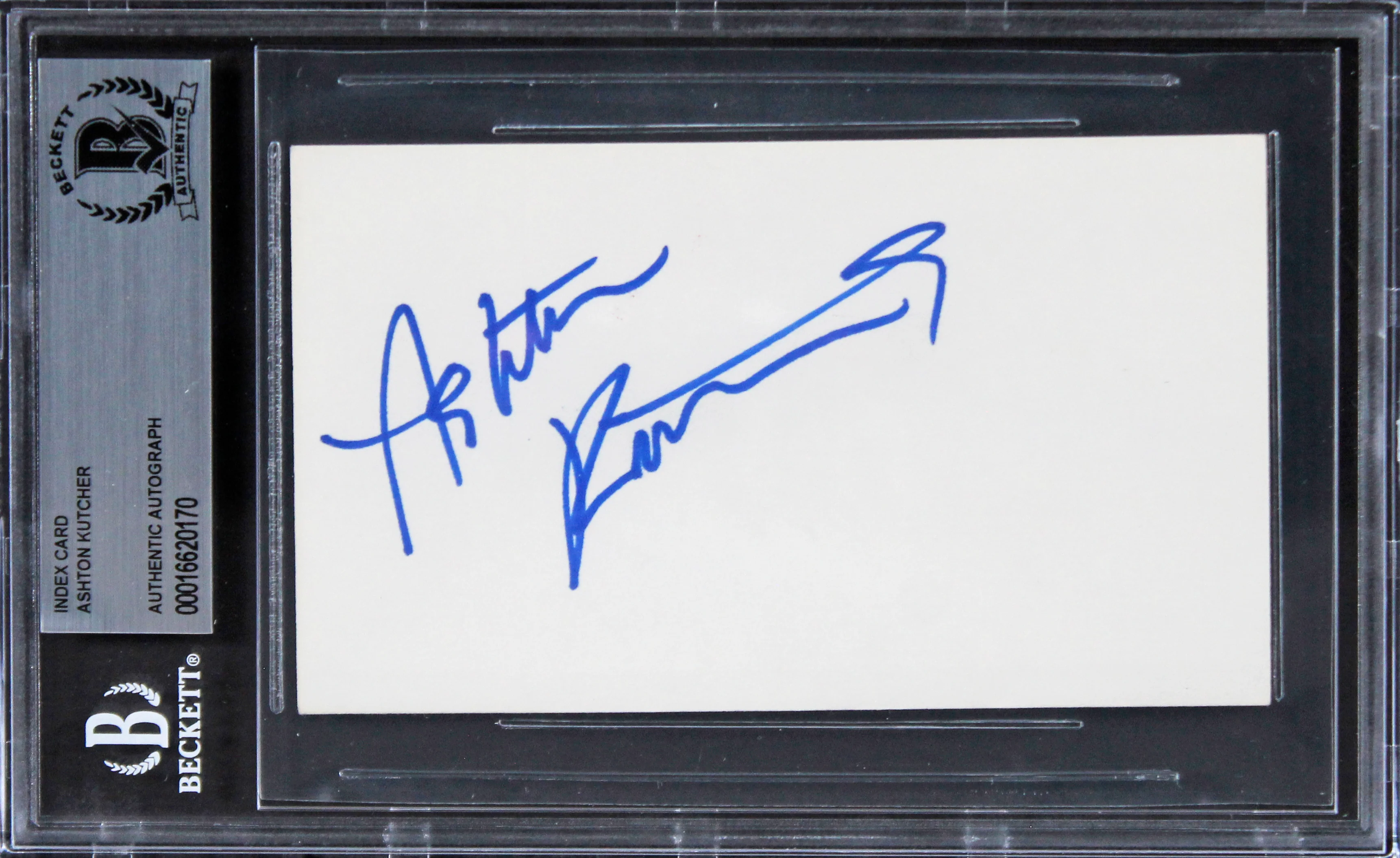 Ashton Kutcher That 70's Show Authentic Signed 3x5 Index Card BAS Slabbed 1 - Image 2
