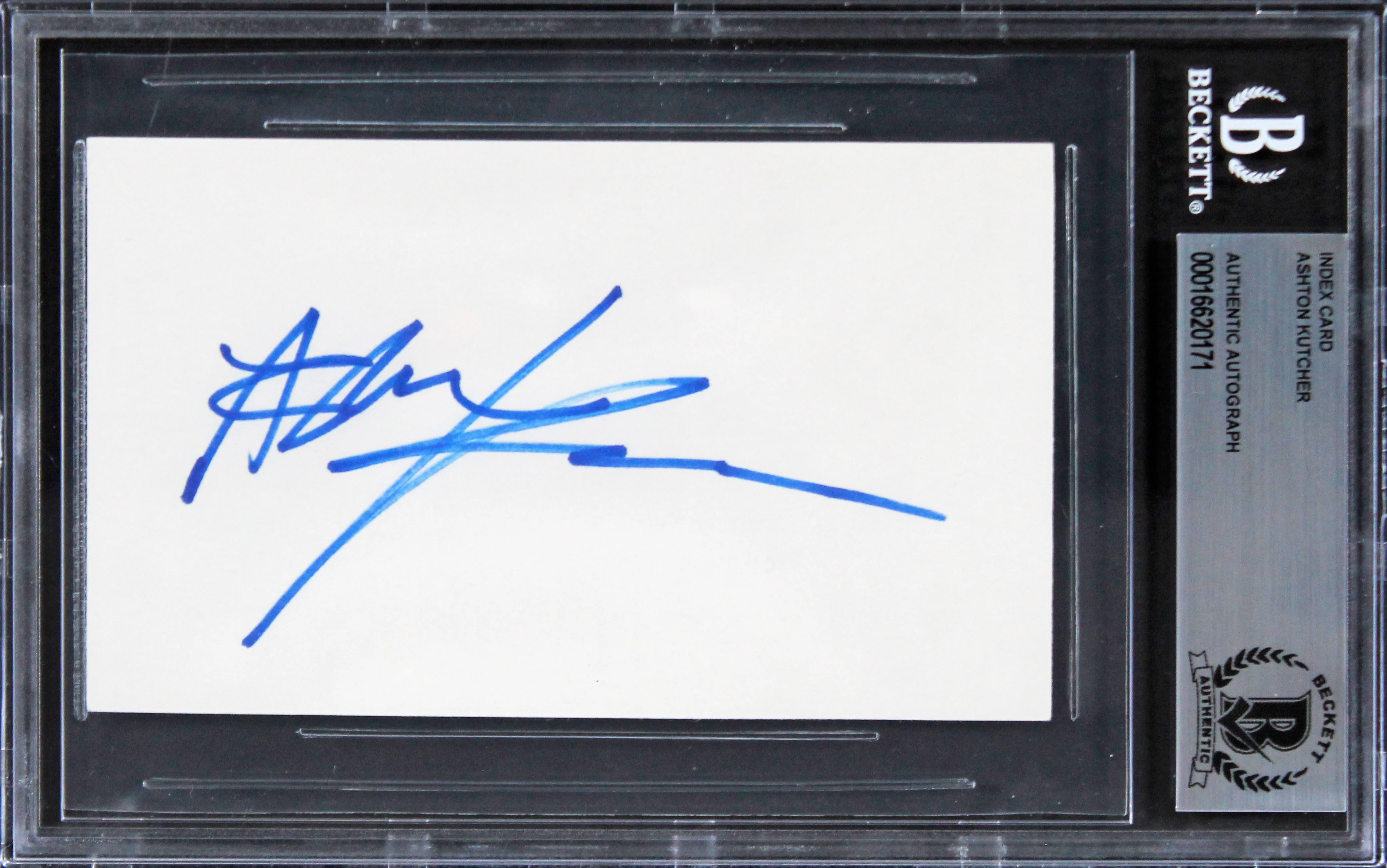 Ashton Kutcher That 70's Show Authentic Signed 3x5 Index Card BAS Slabbed 2 - Image 2