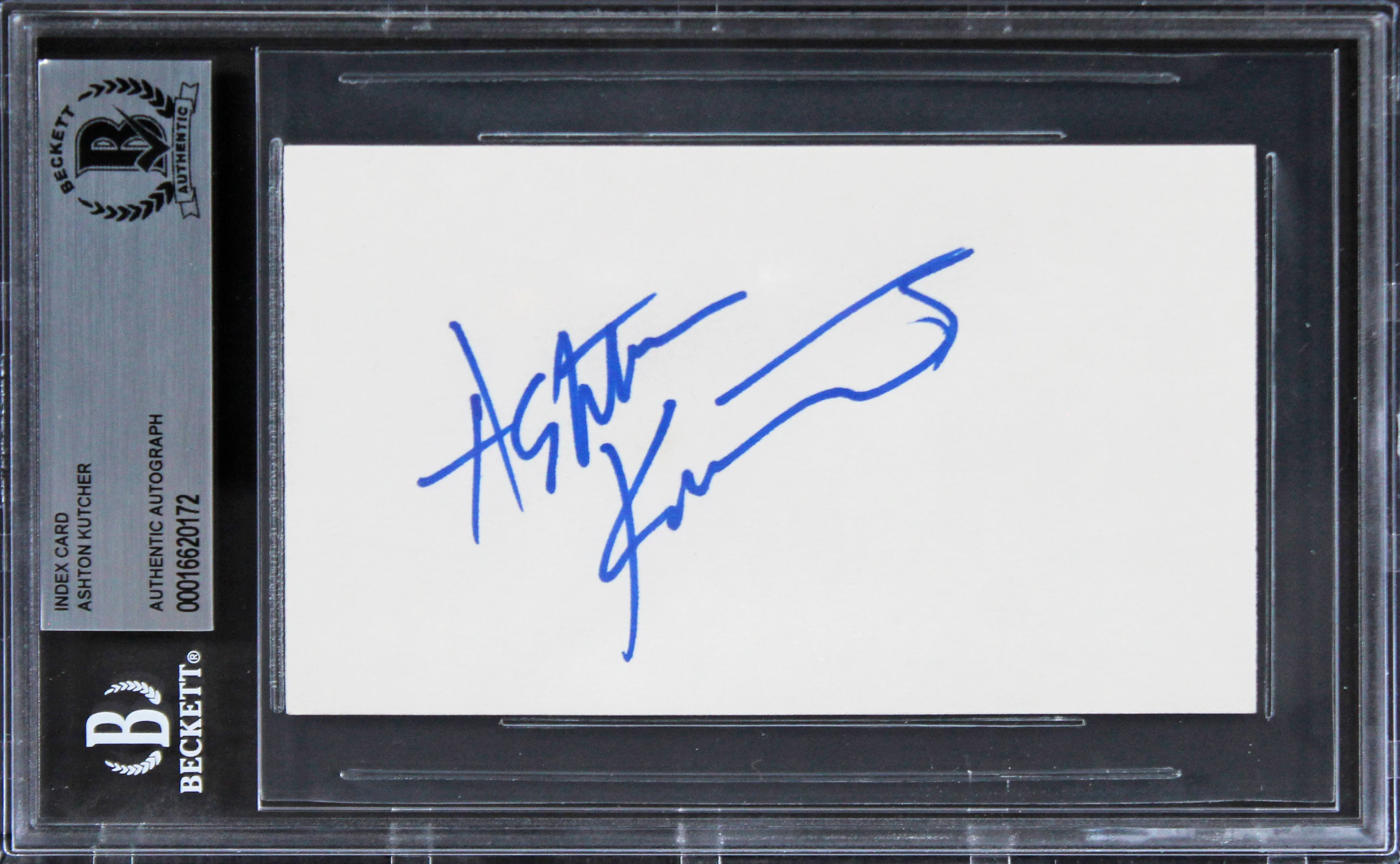 Ashton Kutcher That 70's Show Authentic Signed 3x5 Index Card BAS Slabbed 3 - Image 2
