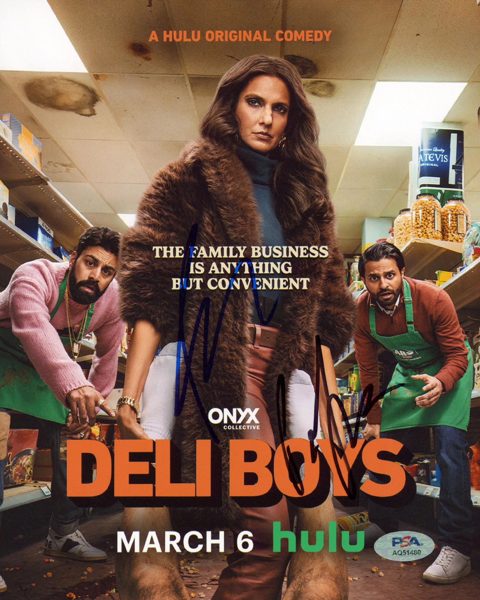 Asif Ali & Poorna Jagannathan Deli Boys Authentic Signed 8x10 Photo PSA #AQ51480 - Image 2