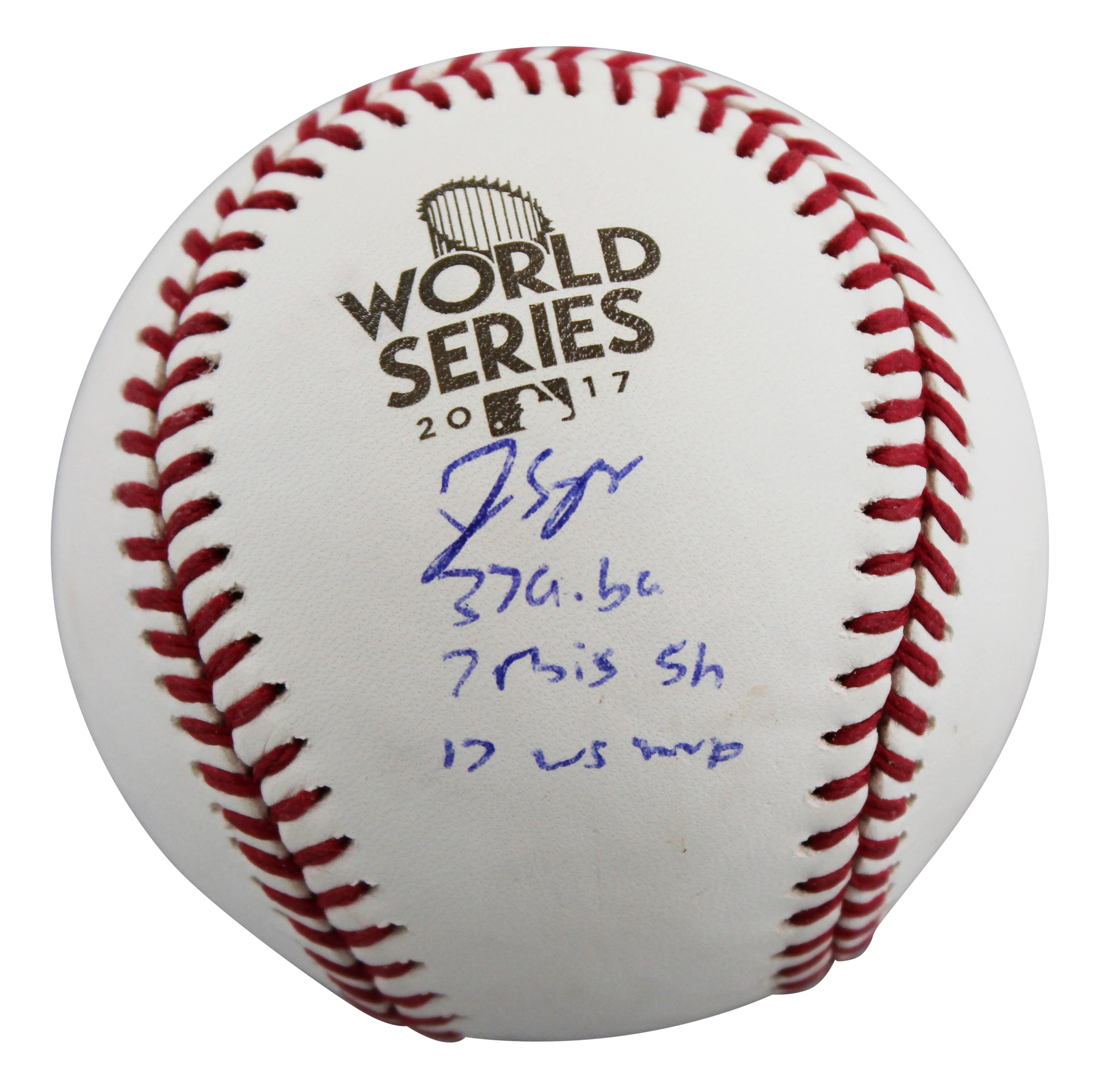 Astros George Springer "4x Insc" Signed 2017 WS Oml LE #47/50 Baseball Fanatics - Image 3