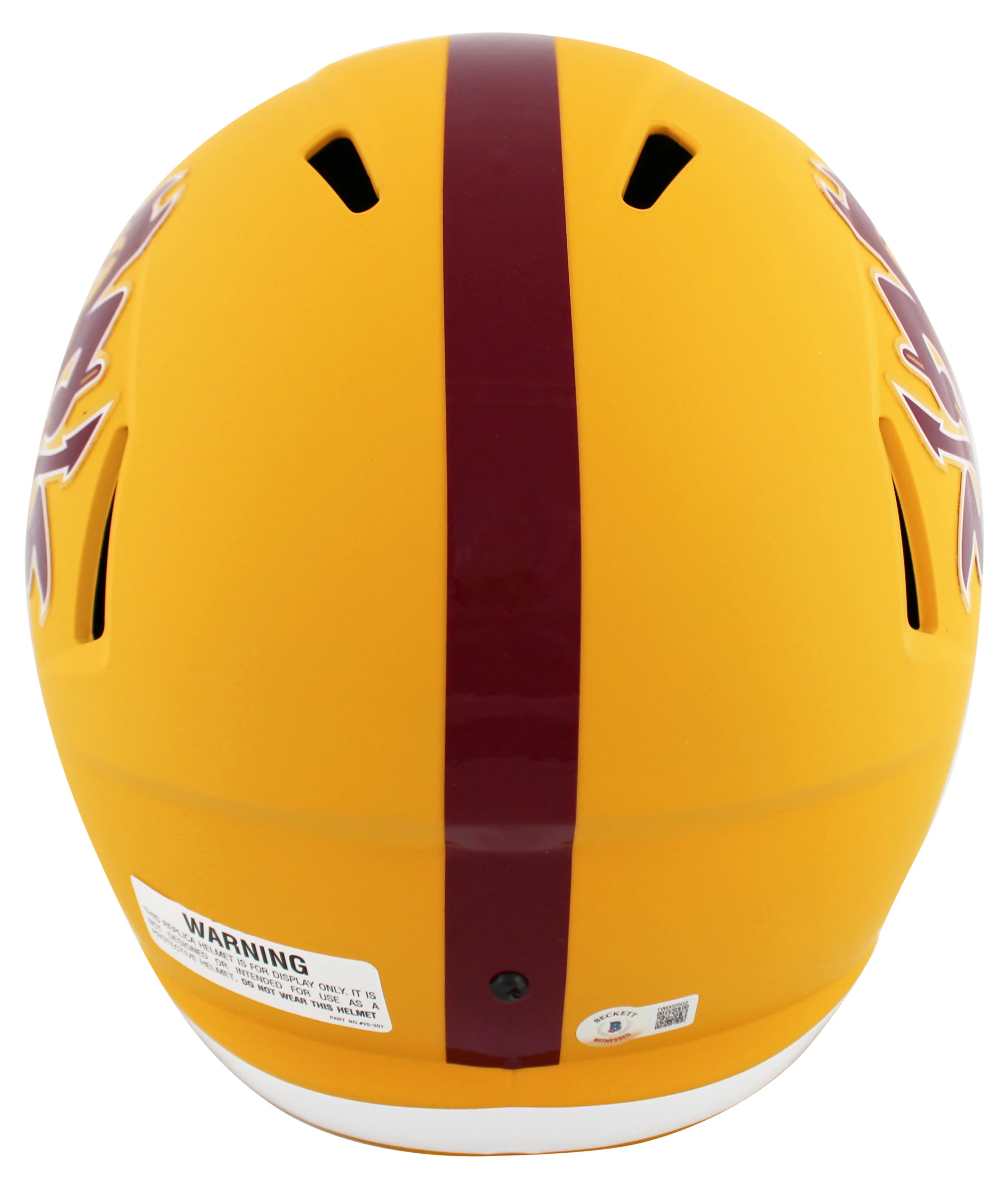 ASU Danny White "CHOF '97" Signed Yellow Sparky F/S Speed Rep Helmet W/ Case BAS - Image 4