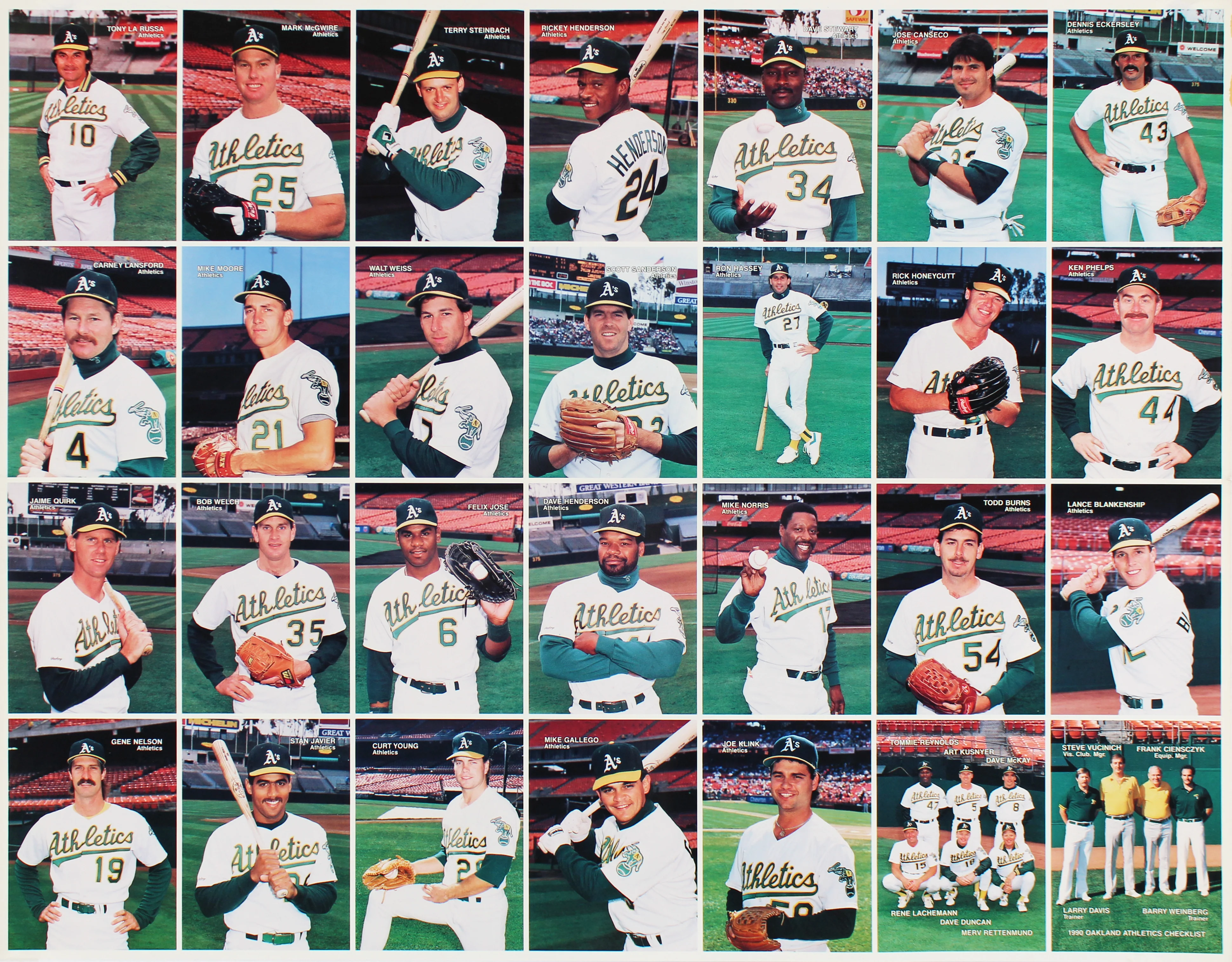 Athletics 15.25x19.5 Uncut Trading Card Sheet Un-signed - Image 2