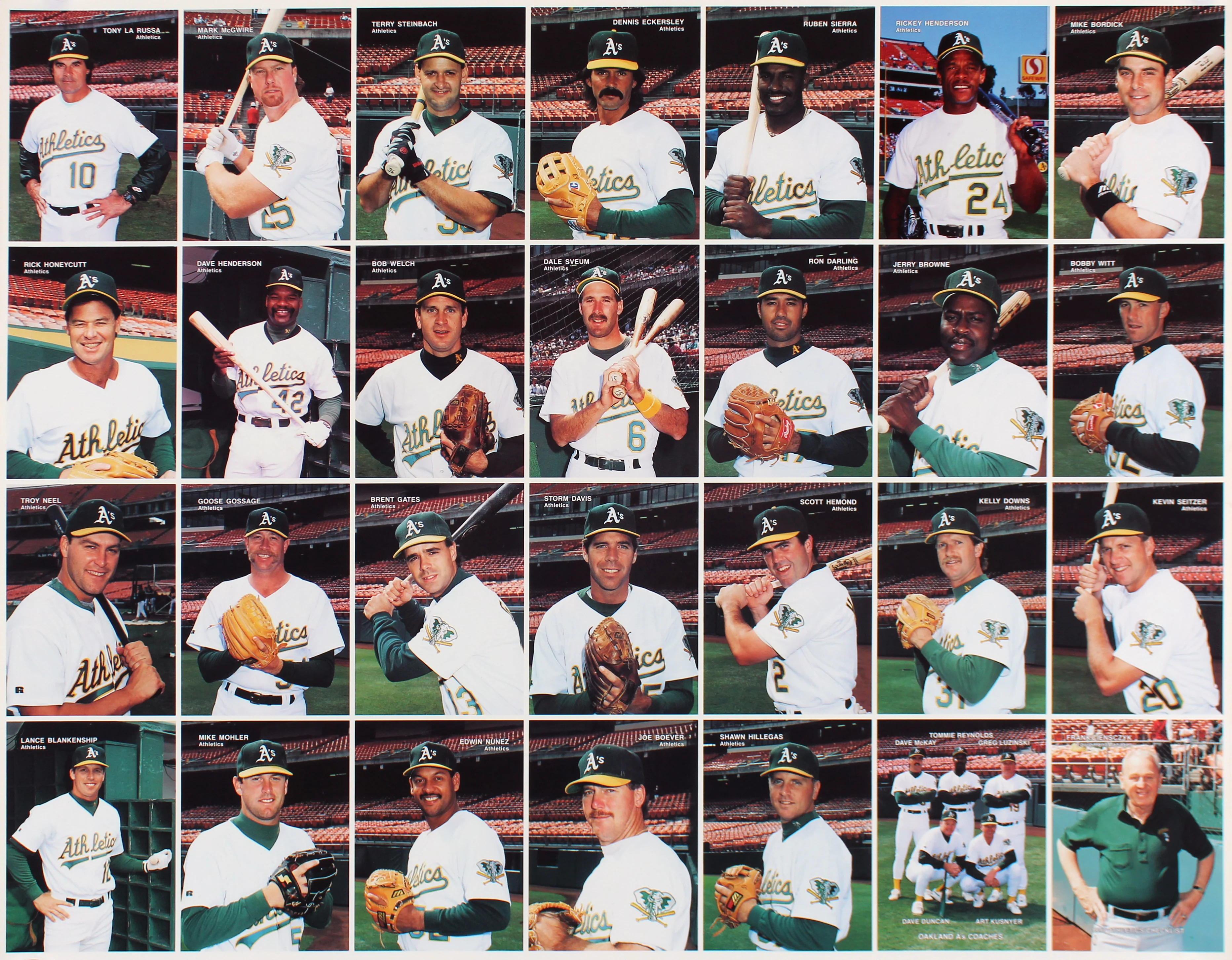 Athletics 15.25x19.5 Uncut Trading Card Sheet Un-signed - Image 3
