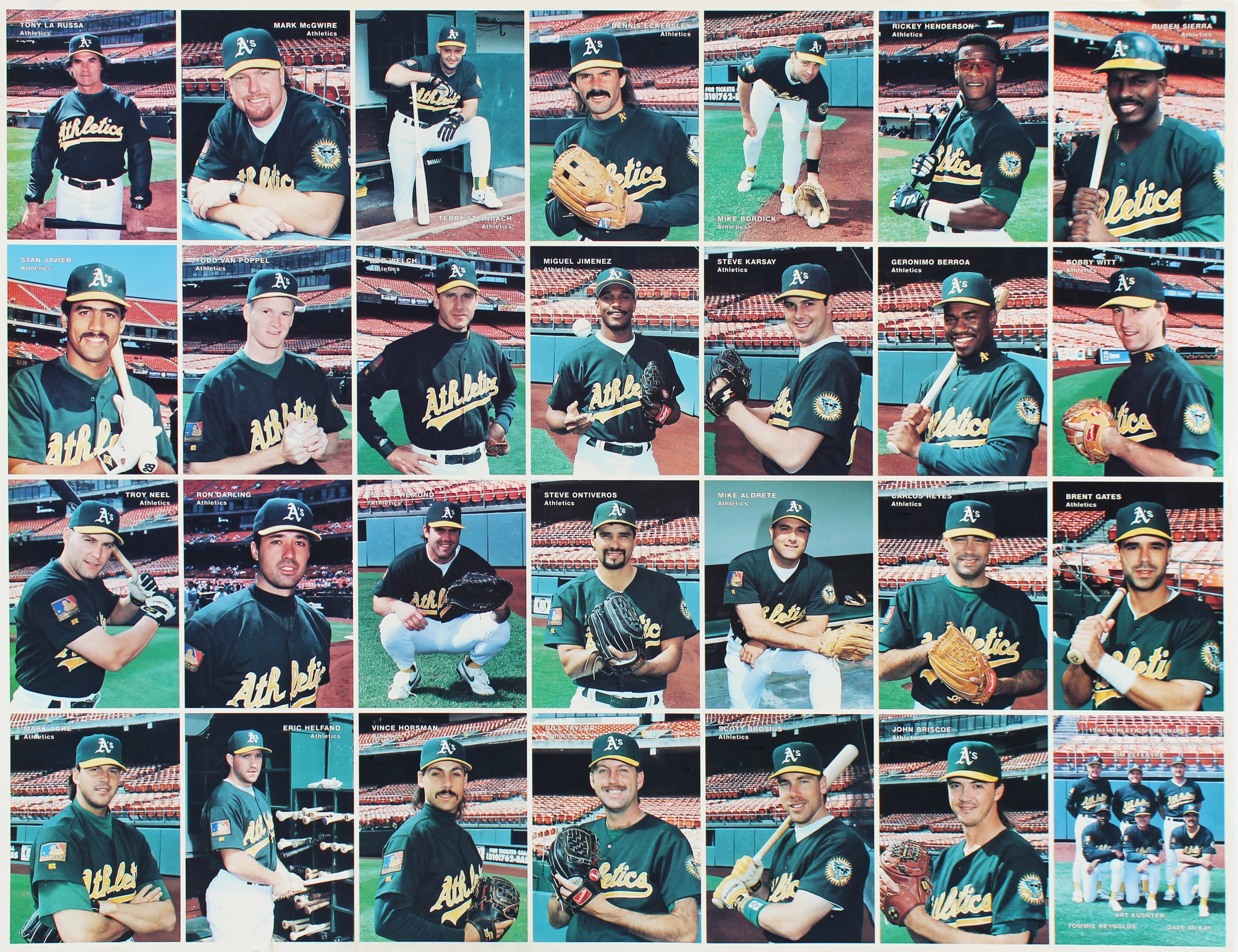 Athletics 15.25x19.5 Uncut Trading Card Sheet Un-signed - Image 4