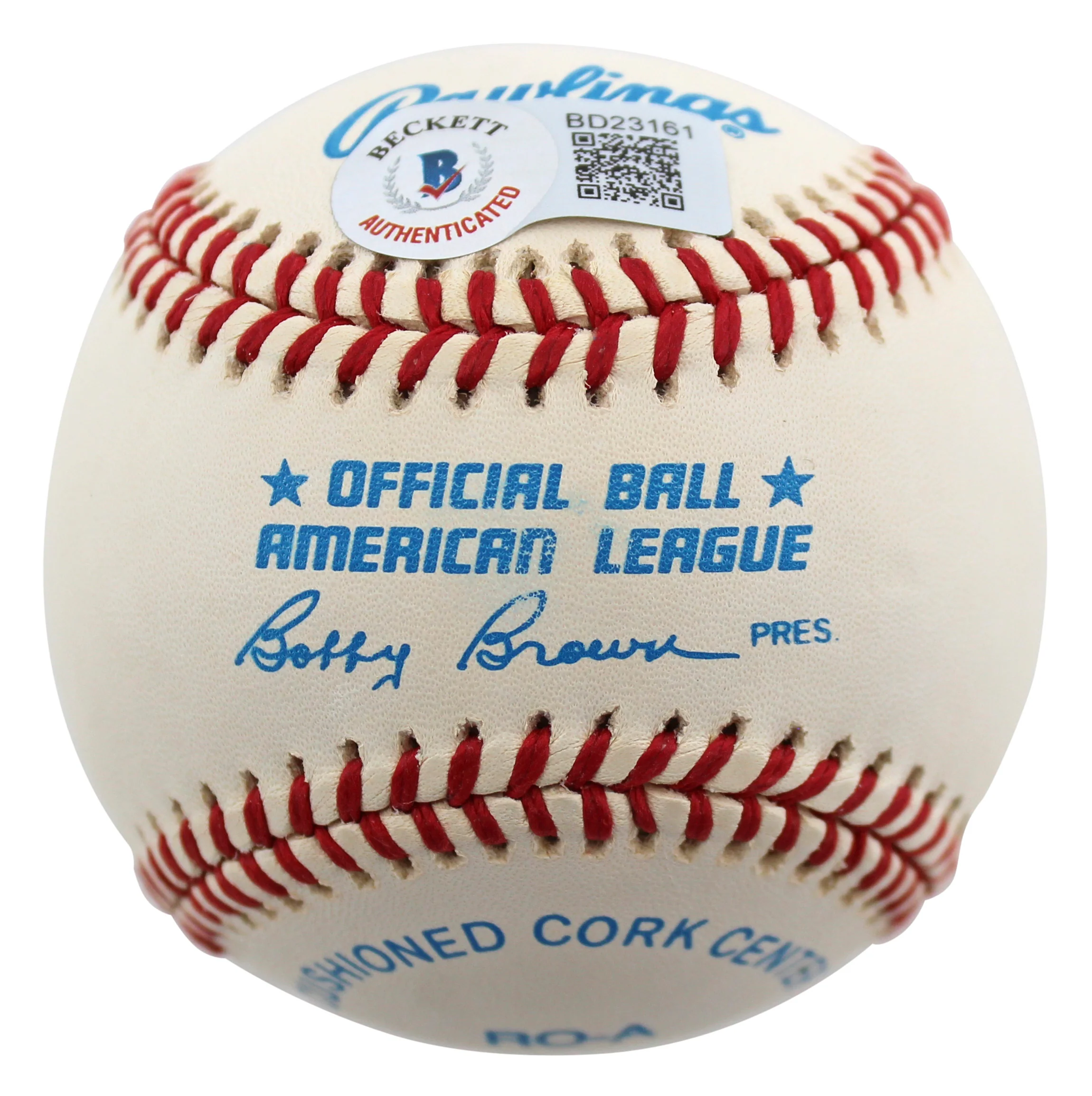 Athletics Mike Davis Authentic Signed Bobby Brown Oal Baseball w/ Case BAS - Image 4