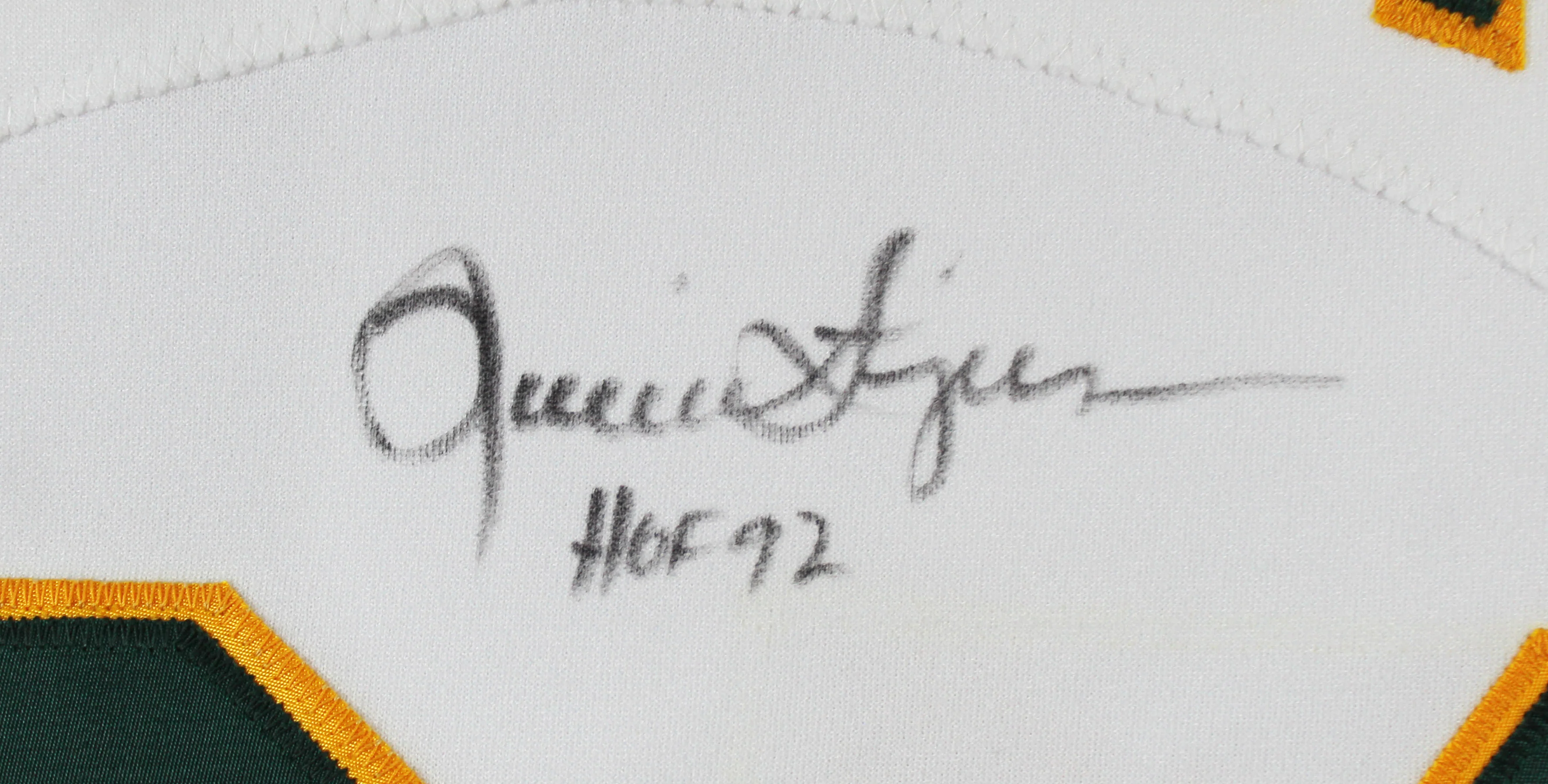 Athletics Rollie Fingers "HOF 92" Signed White Russell Athletic Jersey BAS - Image 4