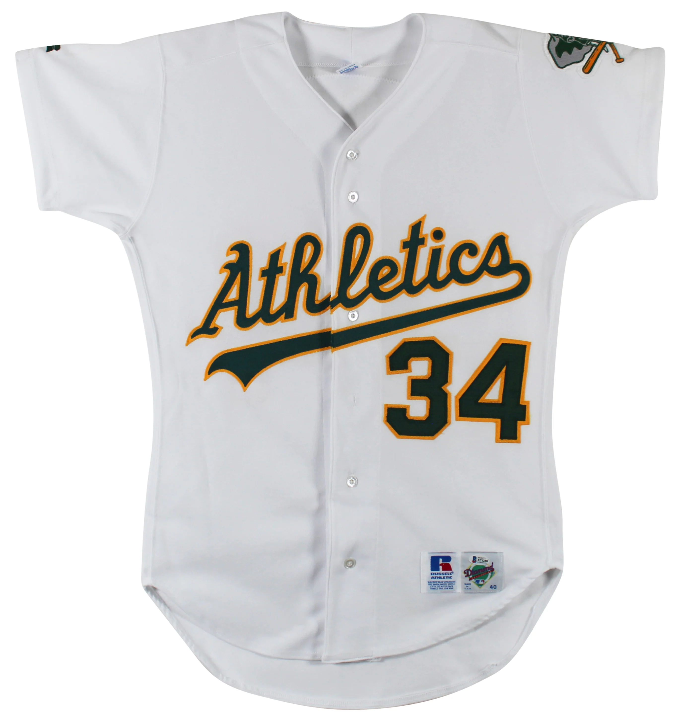 Athletics Rollie Fingers "HOF 92" Signed White Russell Athletic Jersey BAS - Image 6