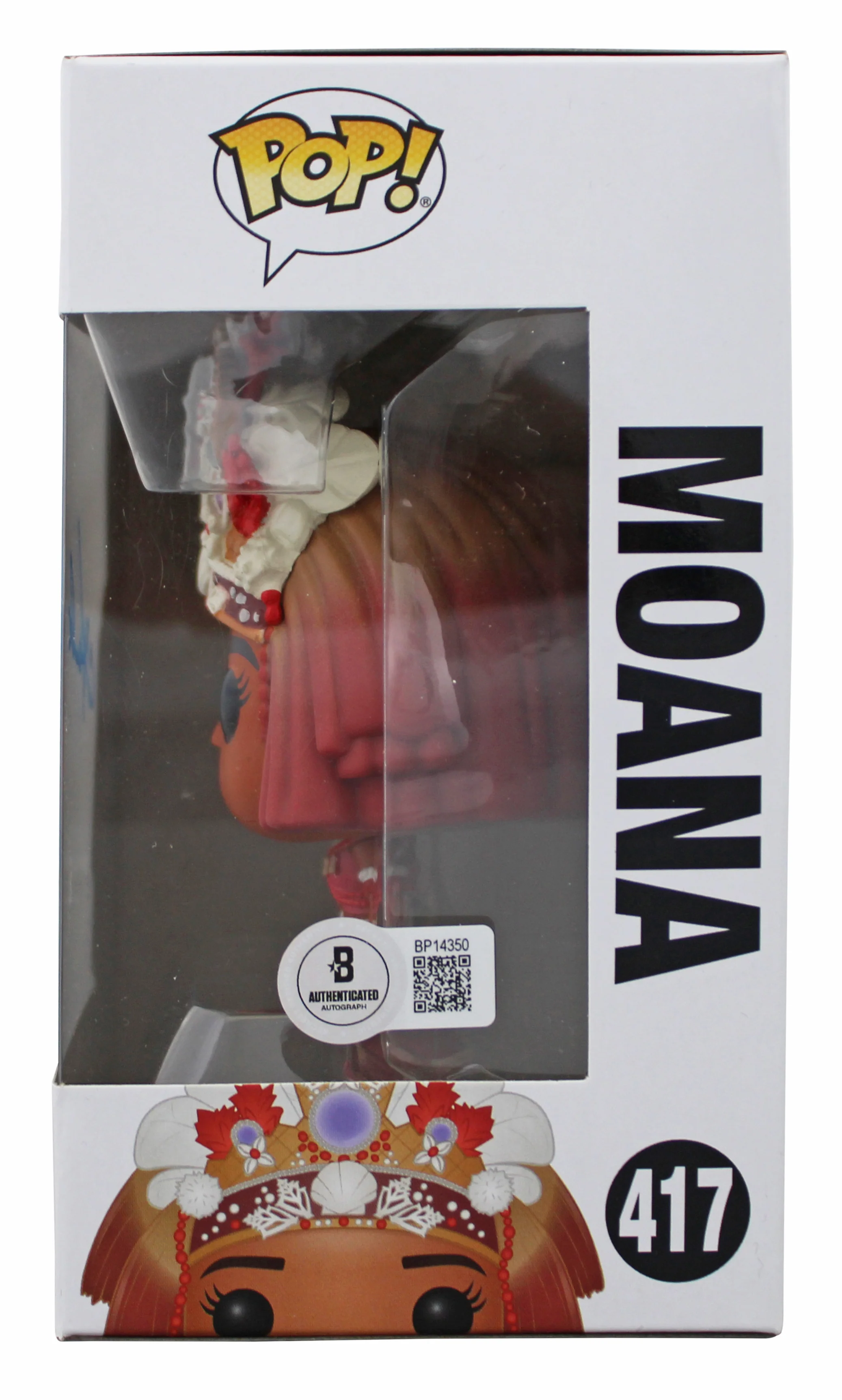 Aulii Cravalho Moana Authentic Signed #417 Funko Pop Vinyl Figure BAS - Image 4
