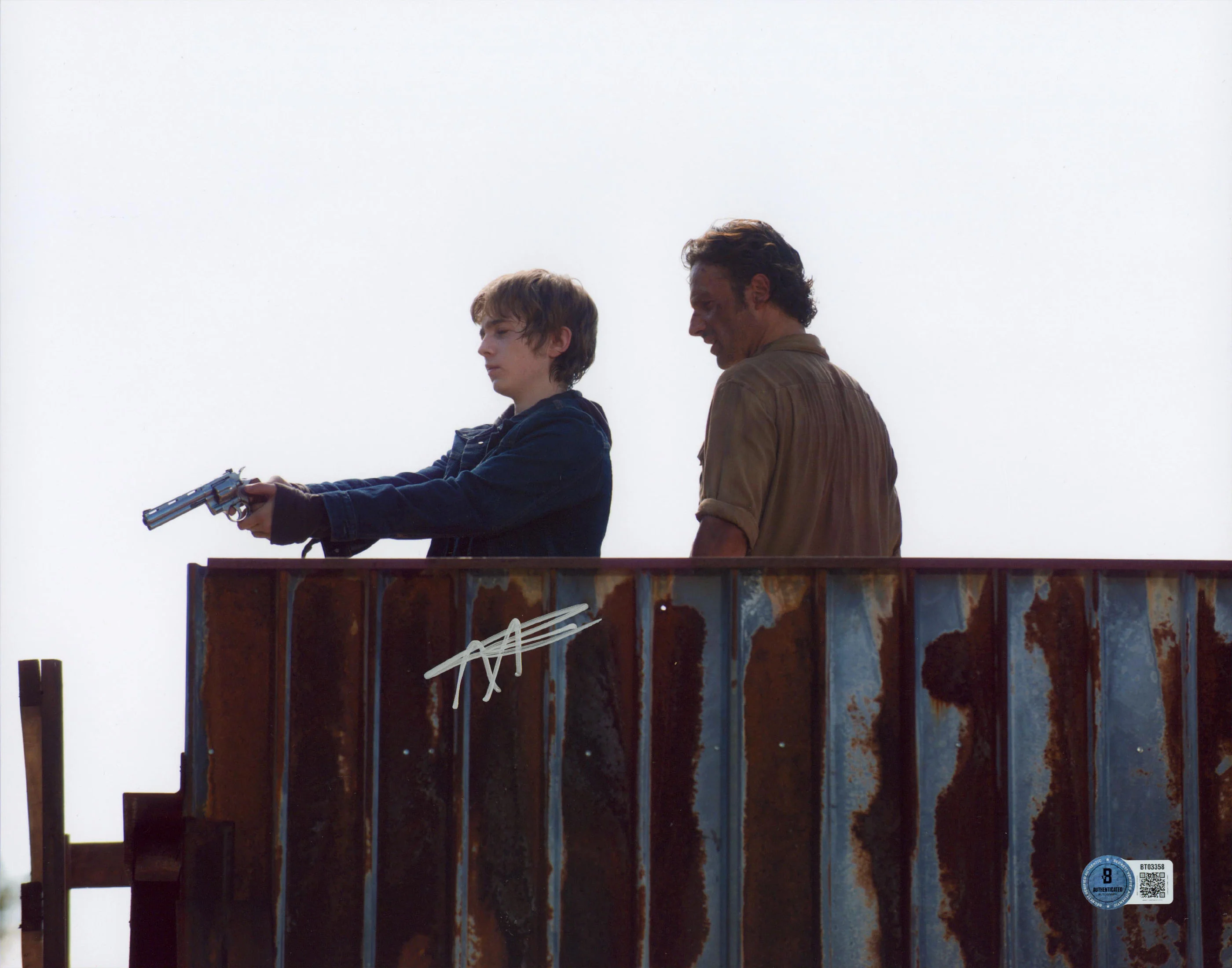 Austin Abrams The Walking Dead Authentic Signed 11x14 Photo BAS #BT03358 - Image 2