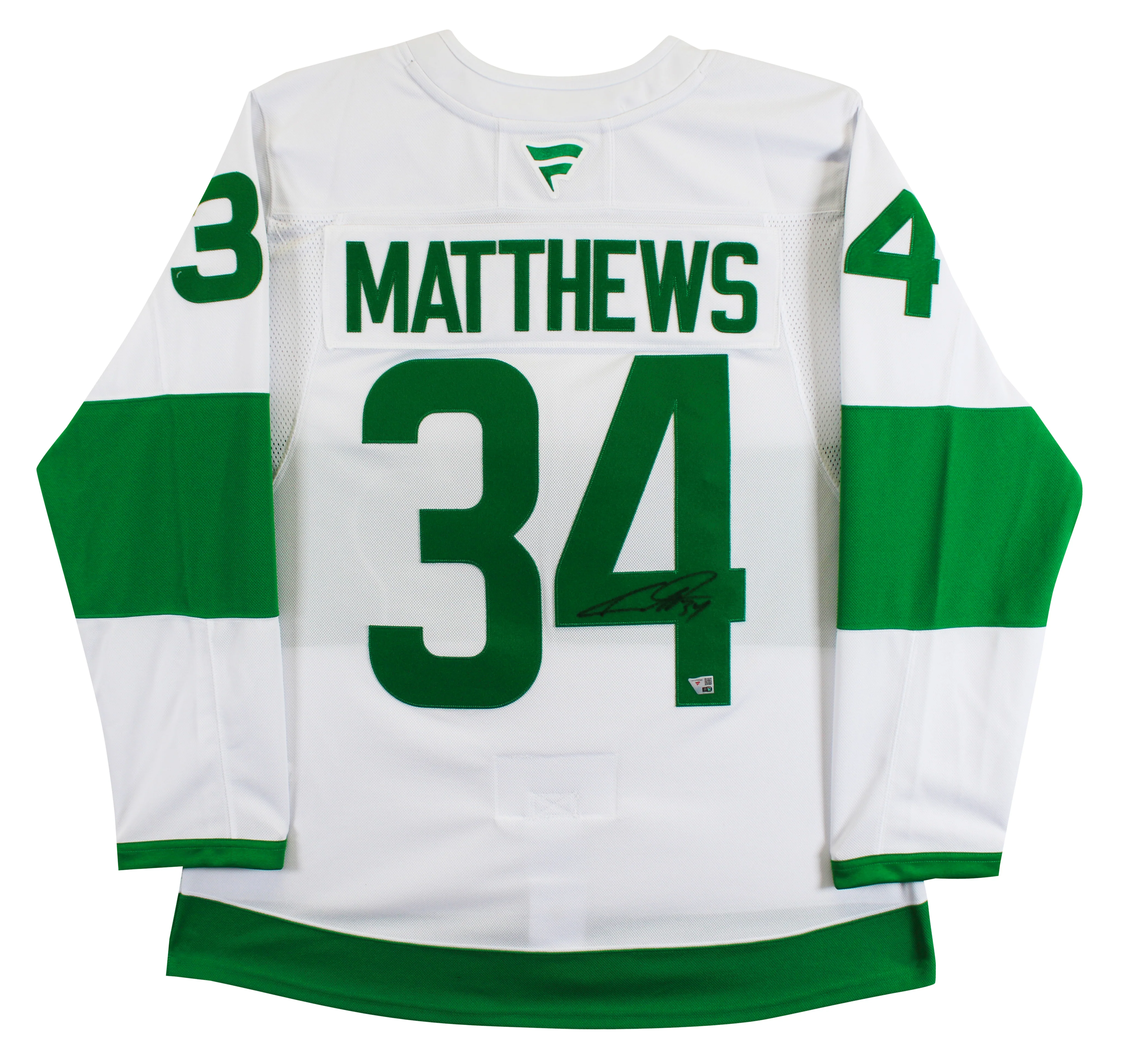 Auston Matthews Signed White Shamrock Series Auth Jersey w/ Fight Strap Fanatics - Image 3