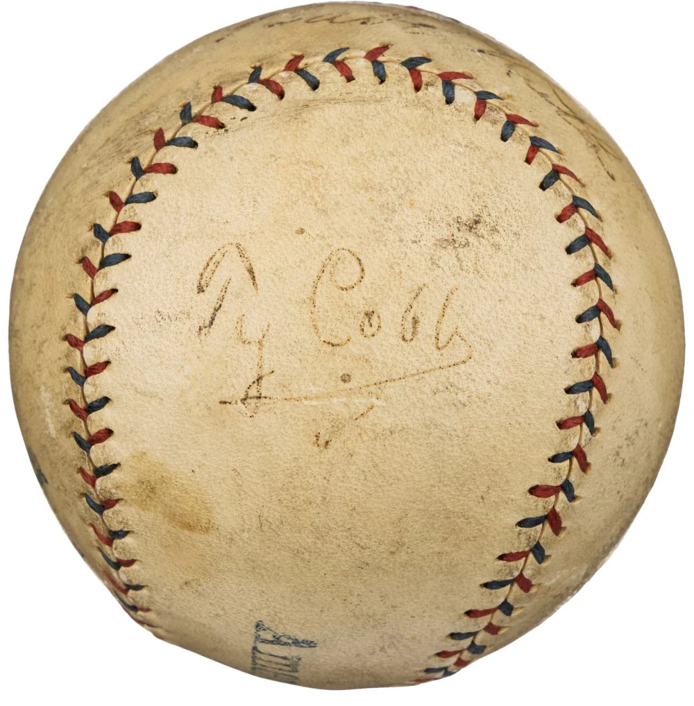 Babe Ruth Ty Cobb Signed Official American League Baseball PSA+BAS LOA - Image 2