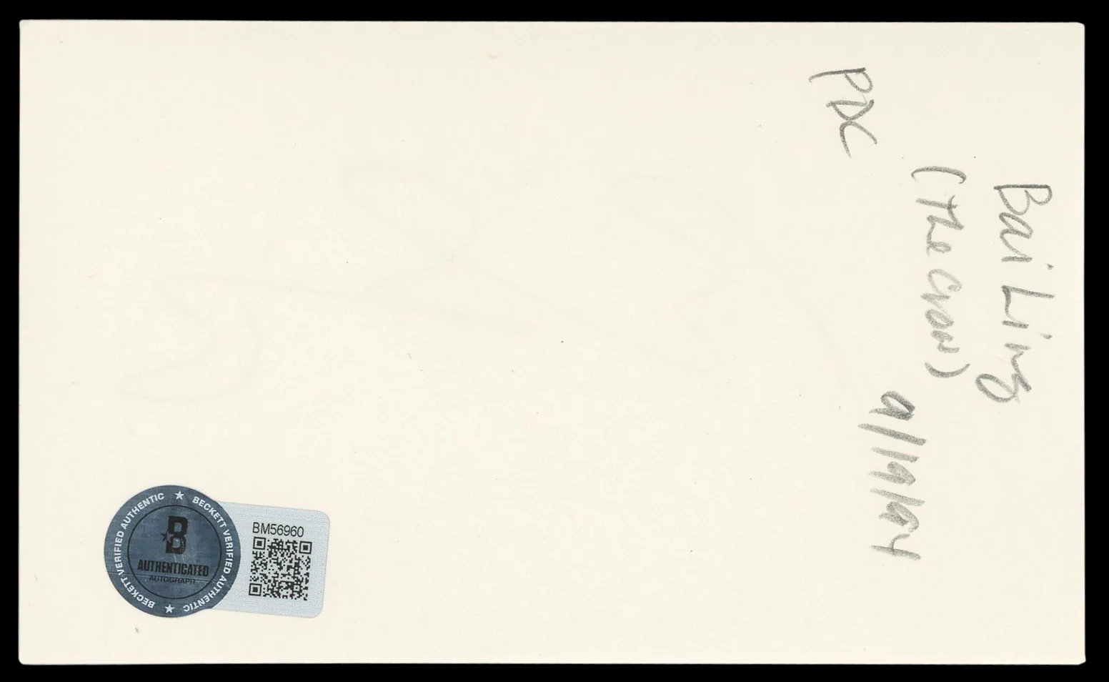 Bai Ling The Crow Authentic Signed 3x5 Index Card Autographed BAS #BM56960 - Image 3