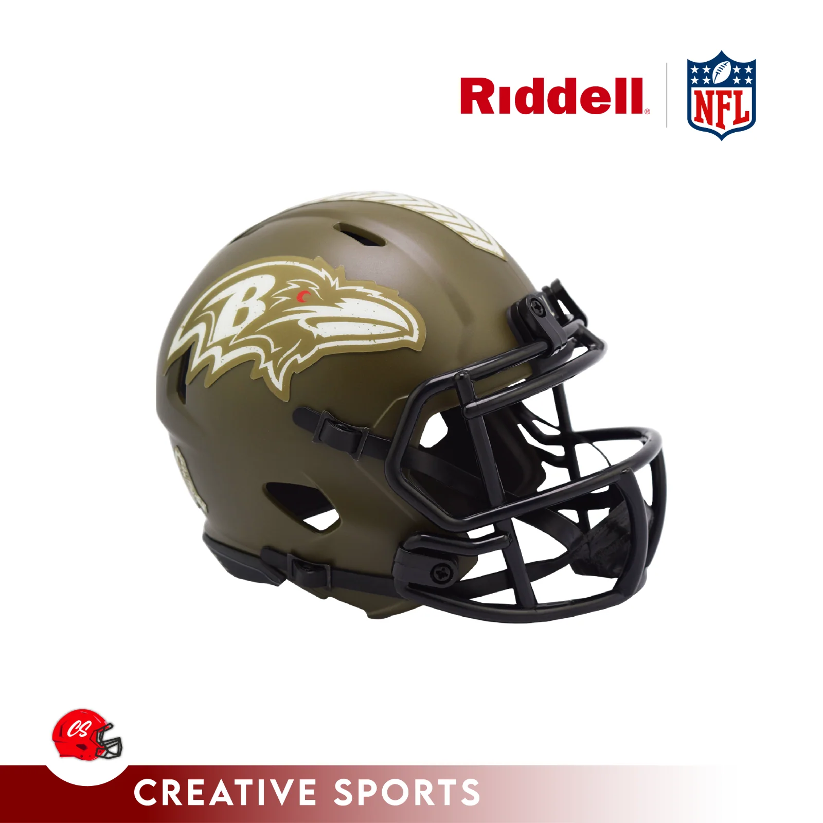 Baltimore Ravens 2022 Salute to Service Riddell Speed Mini Helmet - Image 3