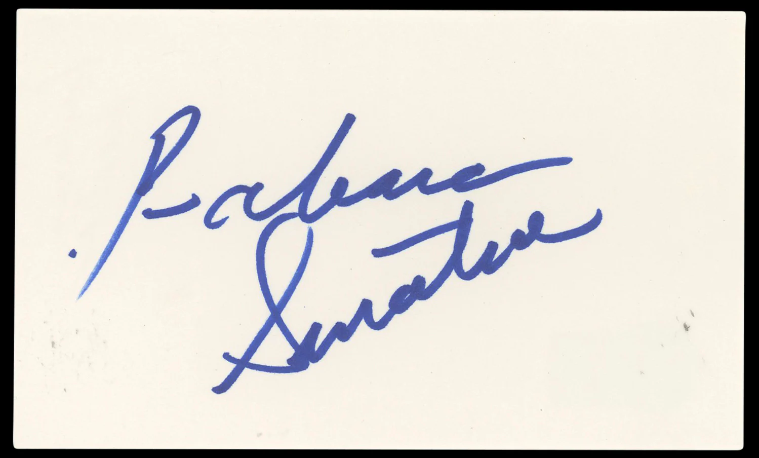 Barbara Sinatra Authentic Signed 3x5 Index Card Autographed BAS #BN33251 - Image 2