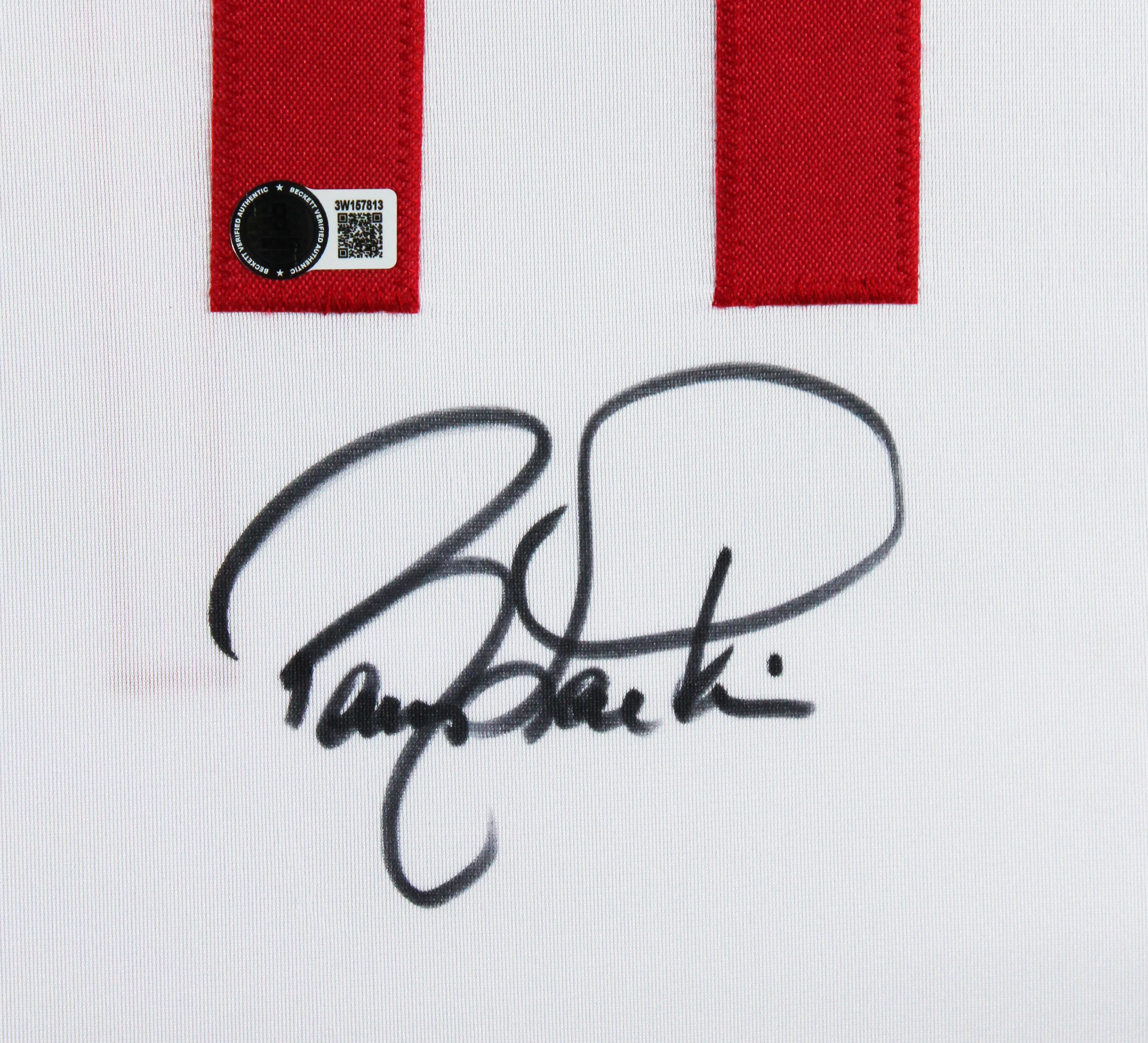 Barry Larkin Authentic Signed White Pro Style Framed Jersey BAS Witnessed - Image 3