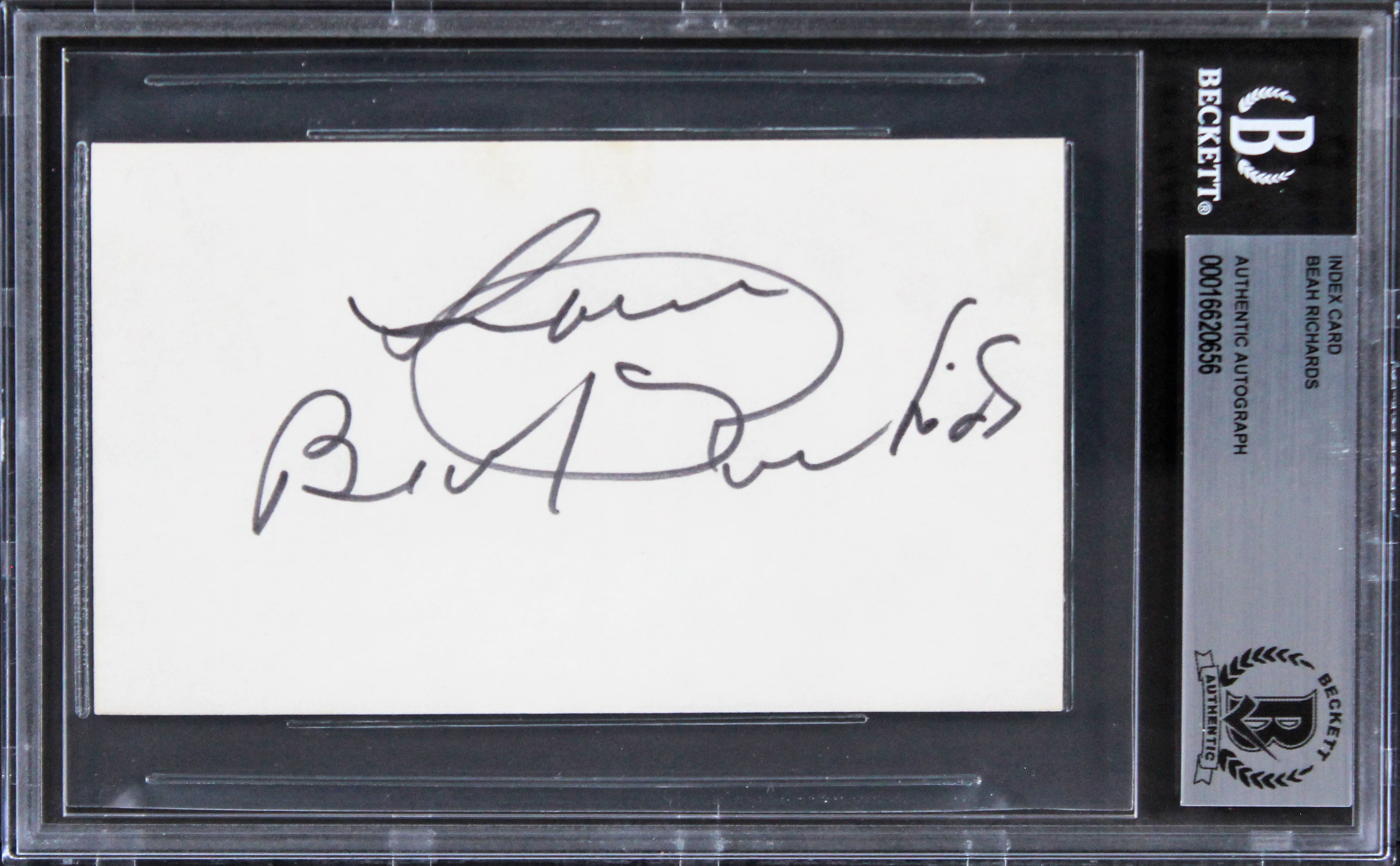 Beah Richards Guess Who's Coming to Dinner "Love" Signed 3x5 Index Card BAS Slab - Image 2