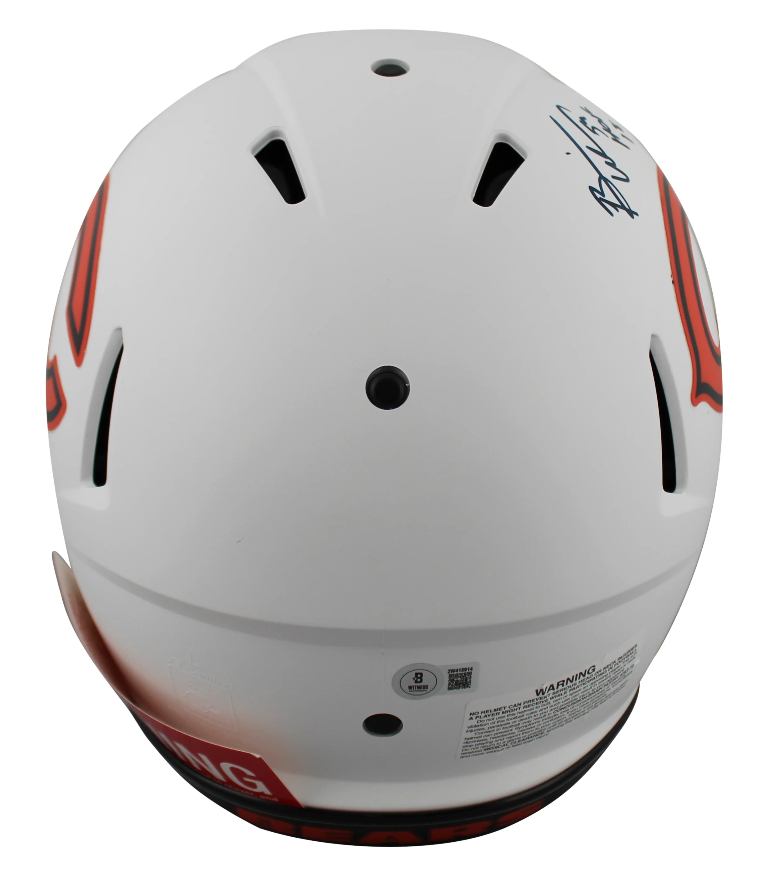 Bears Brian Urlacher "HOF 18" Signed Lunar Full Size Speed Proline Helmet BAS W - Image 3