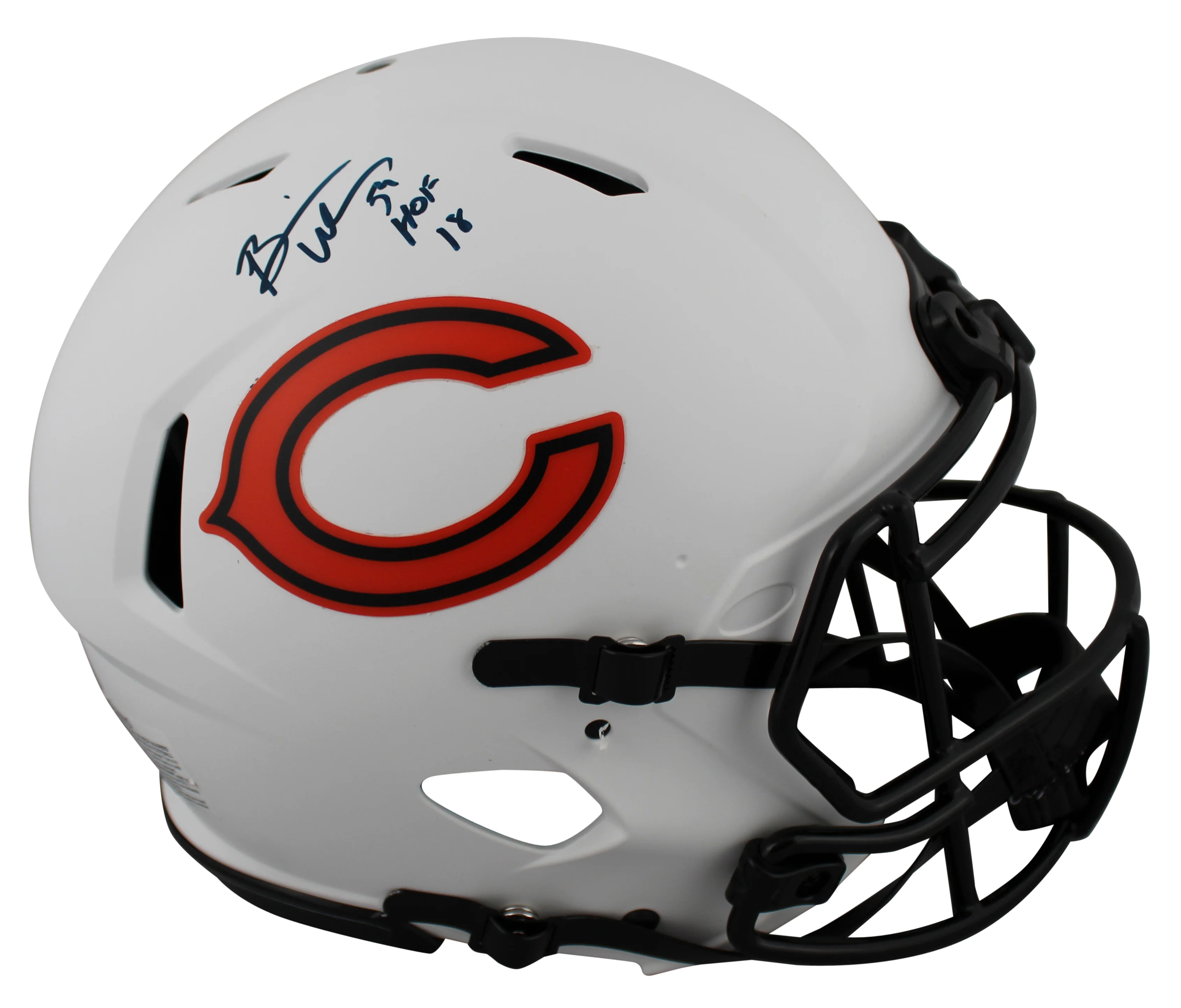Bears Brian Urlacher "HOF" Signed Lunar F/S Speed Proline Helmet W/ Case BAS Wit - Image 3
