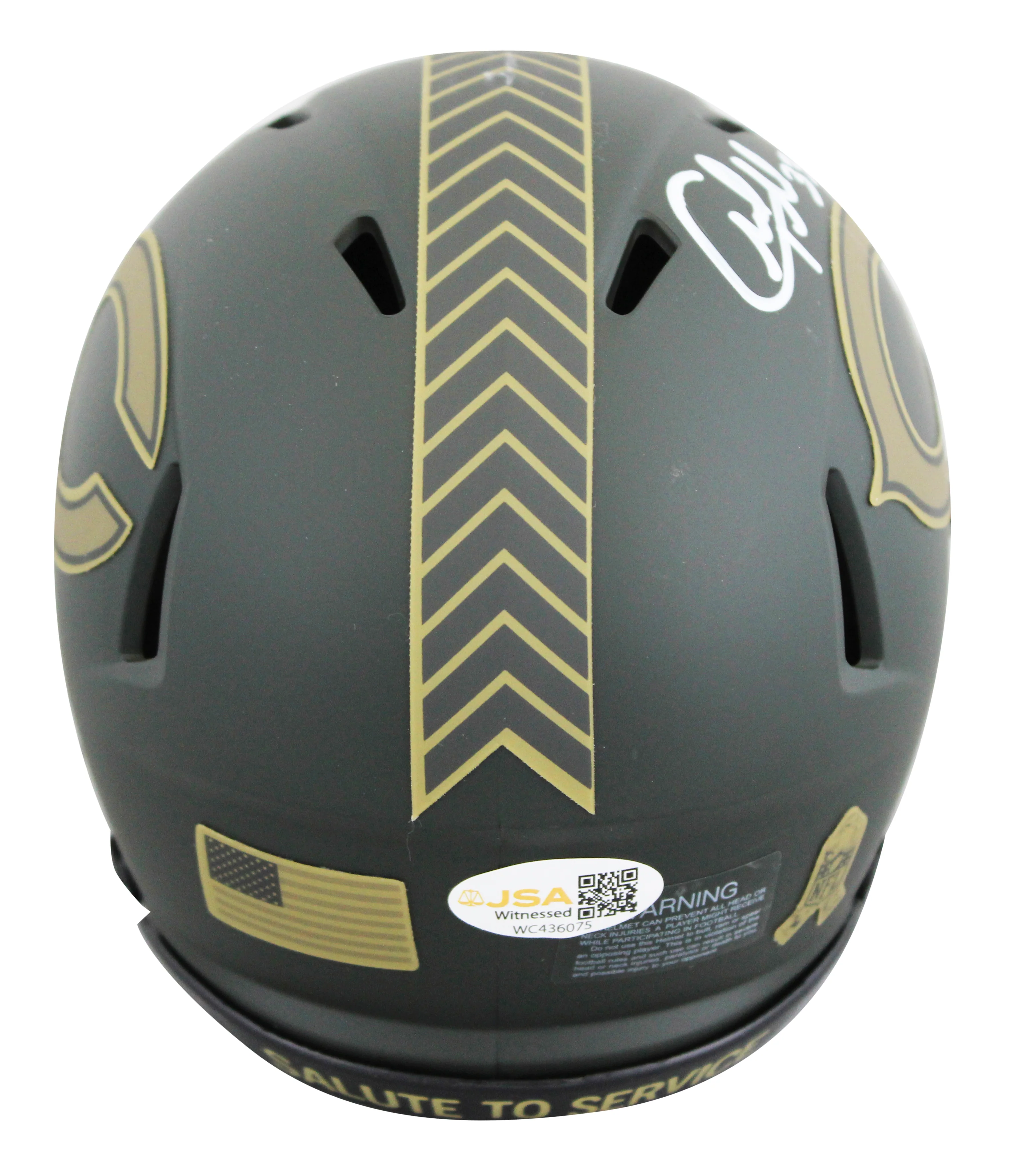 Bears Charles Tillman Signed Salute to Service IV Speed Mini Helmet JSA Witness - Image 3