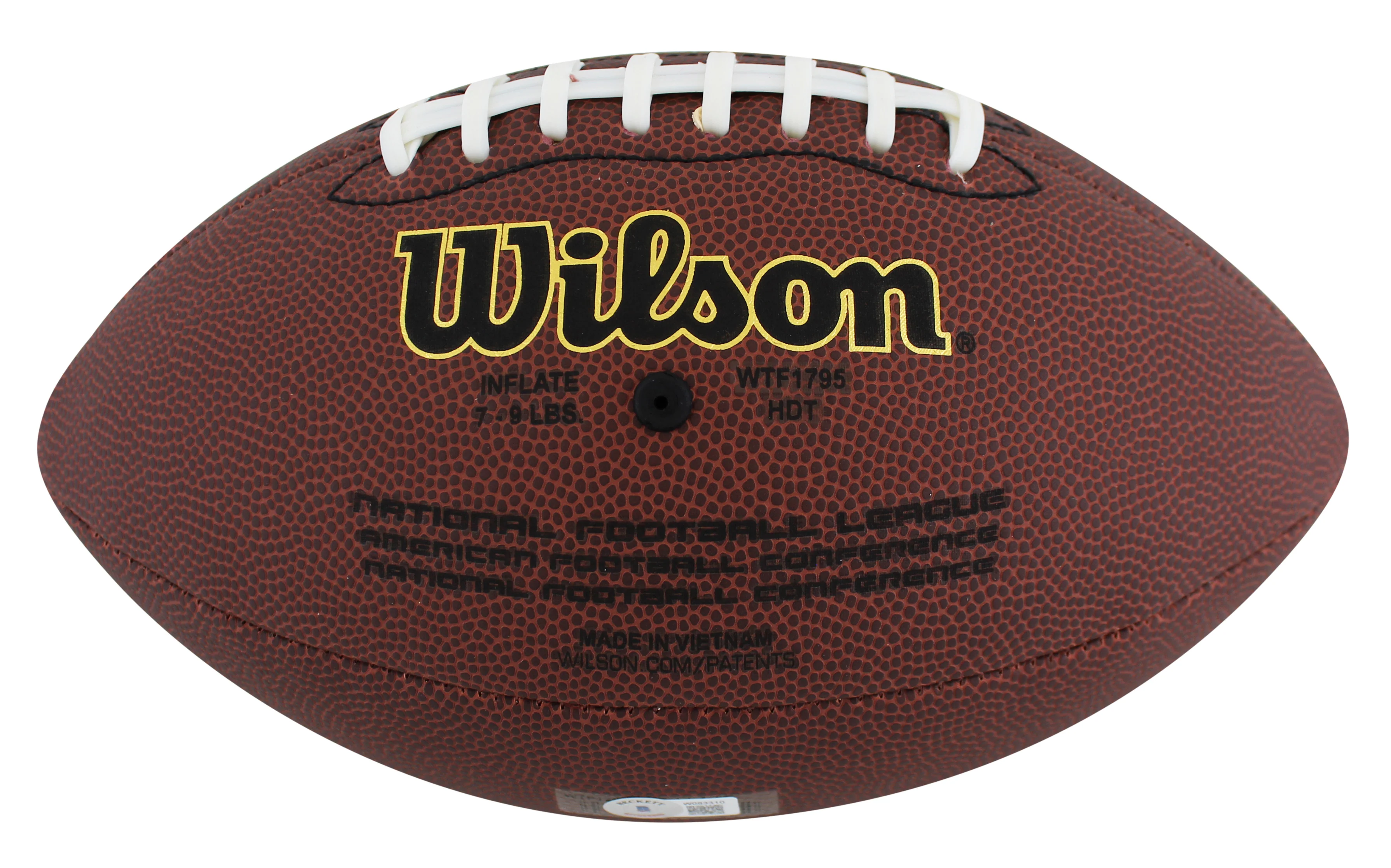 Bears Dan Hampton "HOF 02" Signed Wilson Super Grip Nfl Football BAS Witnessed - Image 5