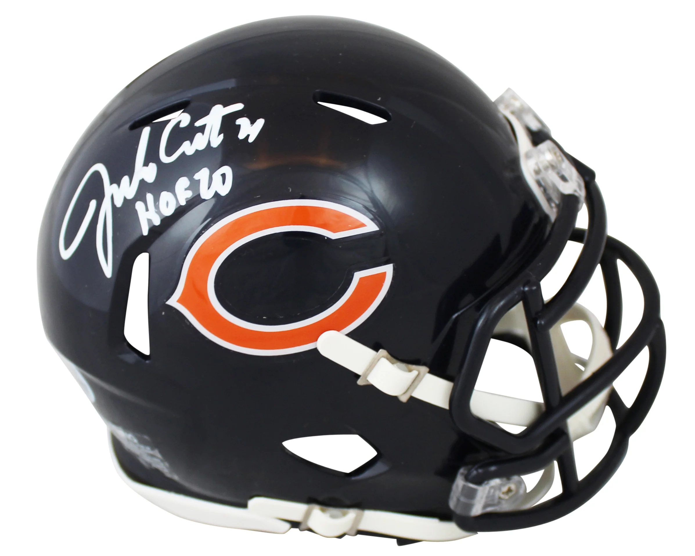 Bears Jim Covert "HOF 20" Authentic Signed Speed Mini Helmet BAS Witnessed - Image 2