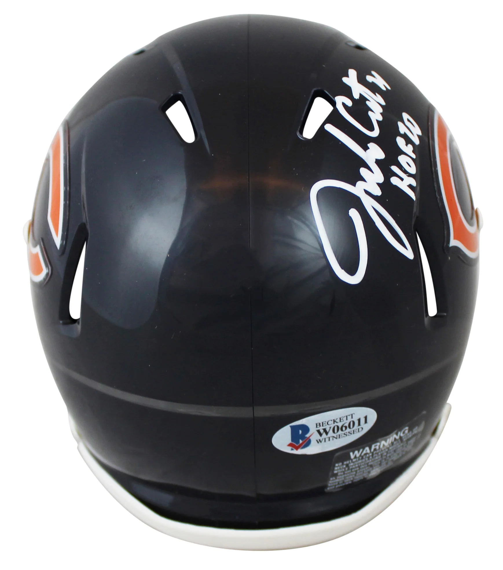 Bears Jim Covert "HOF 20" Authentic Signed Speed Mini Helmet BAS Witnessed - Image 3