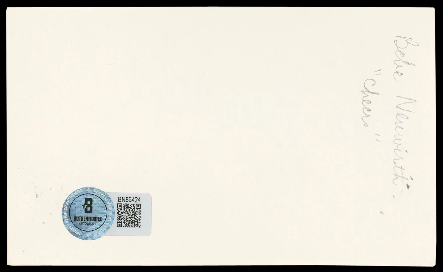 Bebe Neuwirth Cheers Authentic Signed 3x5 Index Card Autographed BAS #BN89424 - Image 3