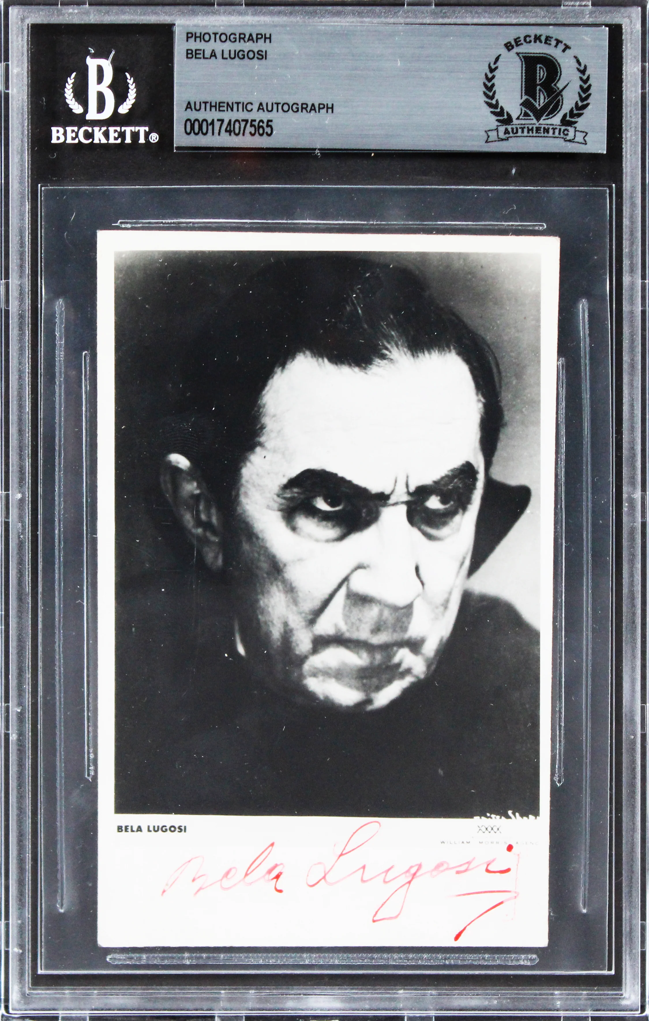 Bela Lugosi Dracula Authentic Signed Black & White 3.25x5 Photo BAS Slabbed - Image 2