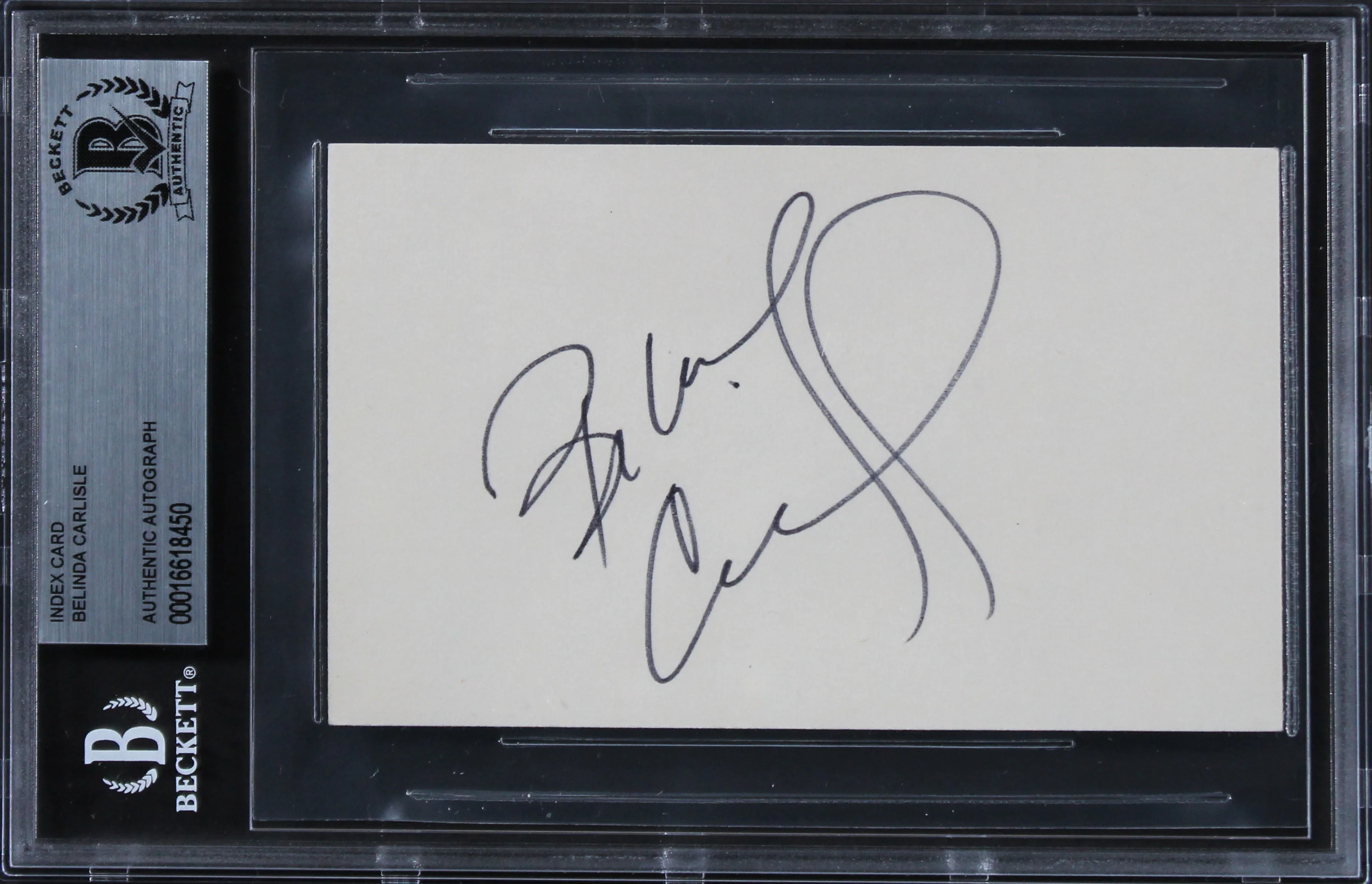 Belinda Carlisle The Go-Go's Authentic Signed 3x5 Index Card BAS Slabbed - Image 2