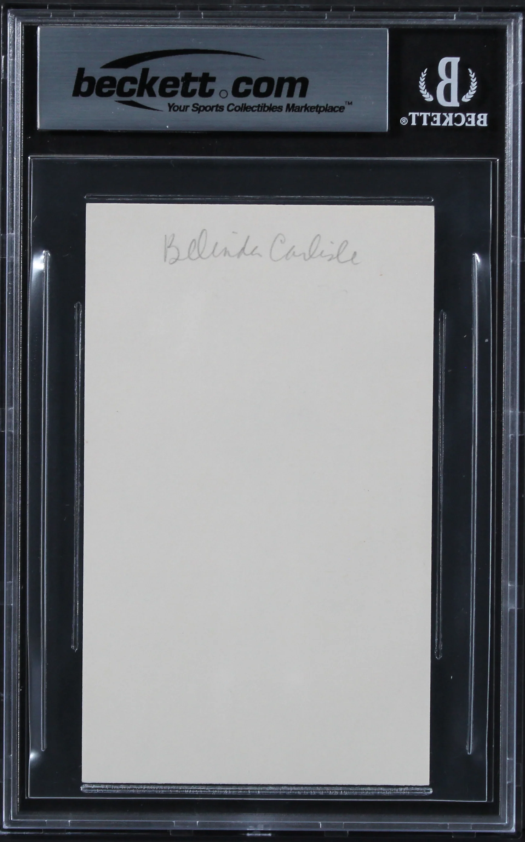 Belinda Carlisle The Go-Go's Authentic Signed 3x5 Index Card BAS Slabbed - Image 3